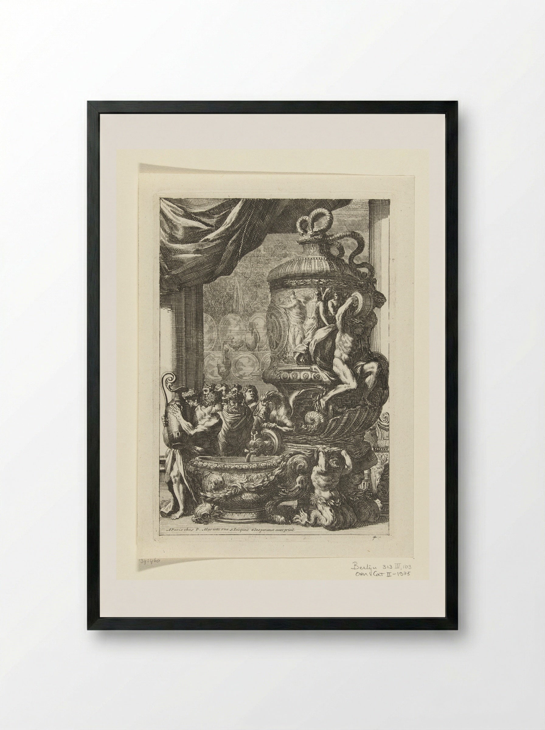 Fontein naar links gekeerd - Jean Lepautre - Framed Print Black