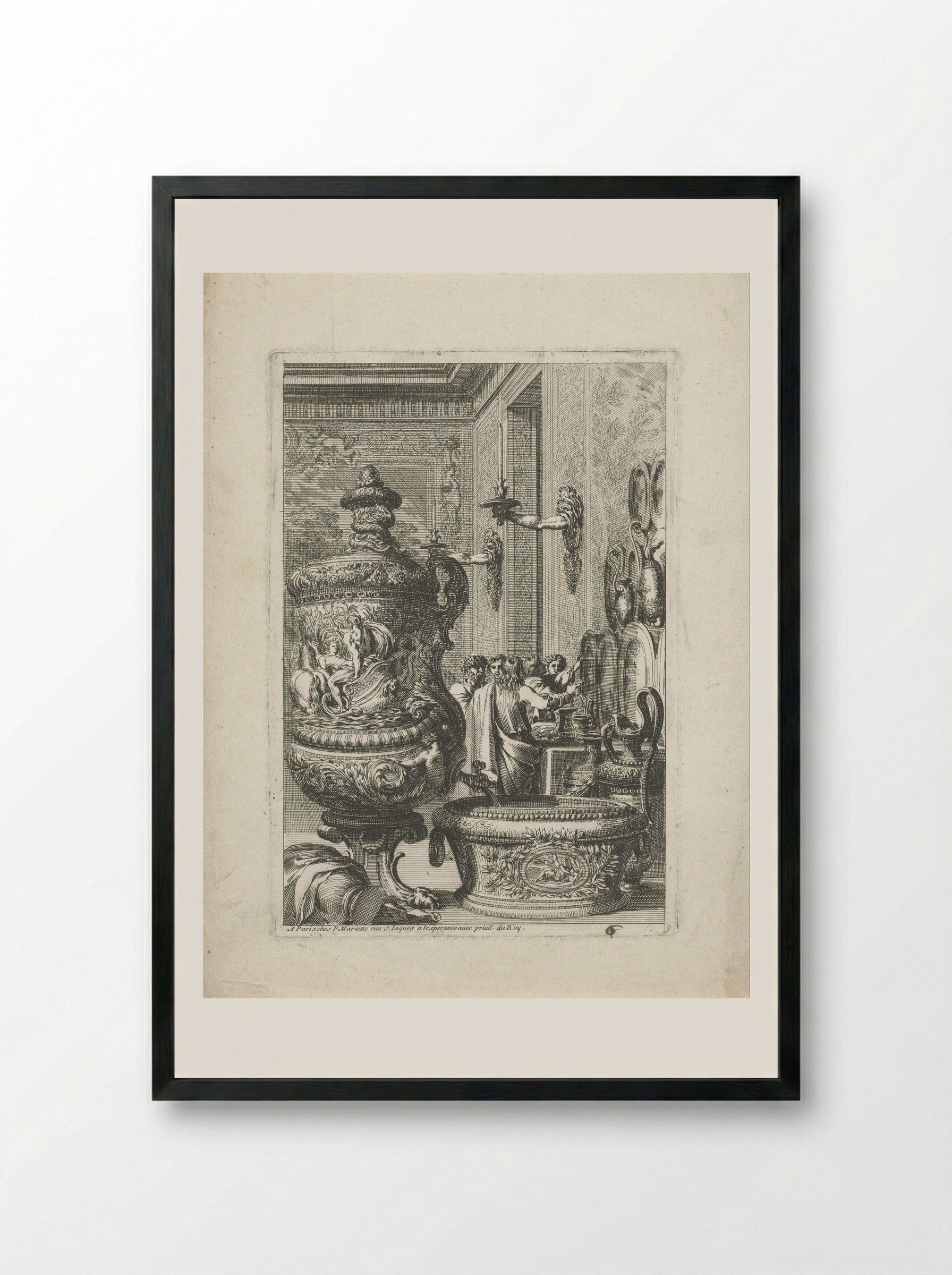Fontein naar rechts gekeerd - Jean Lepautre - Framed Print Black