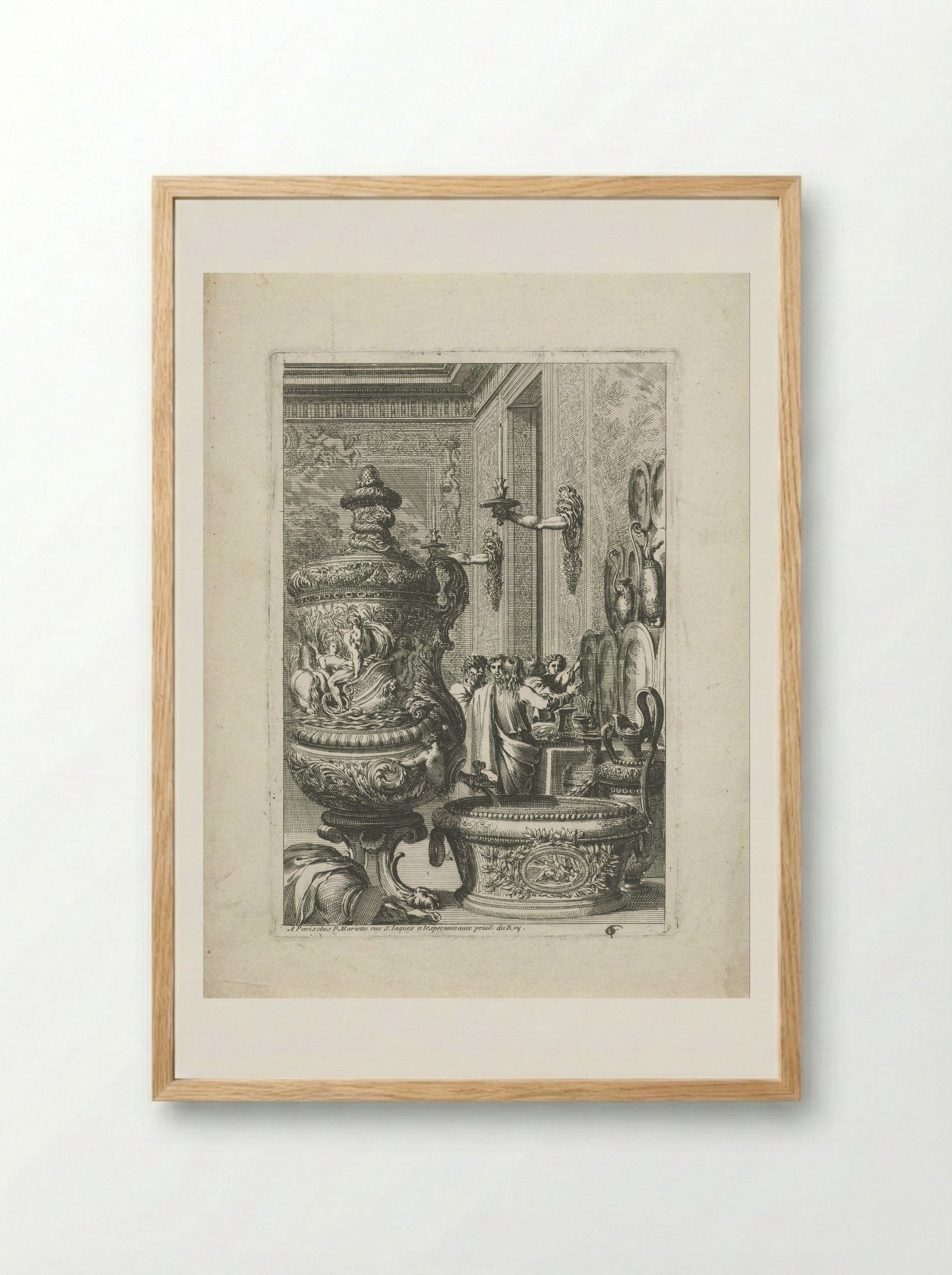 Fontein naar rechts gekeerd - Jean Lepautre - Framed Print Wood