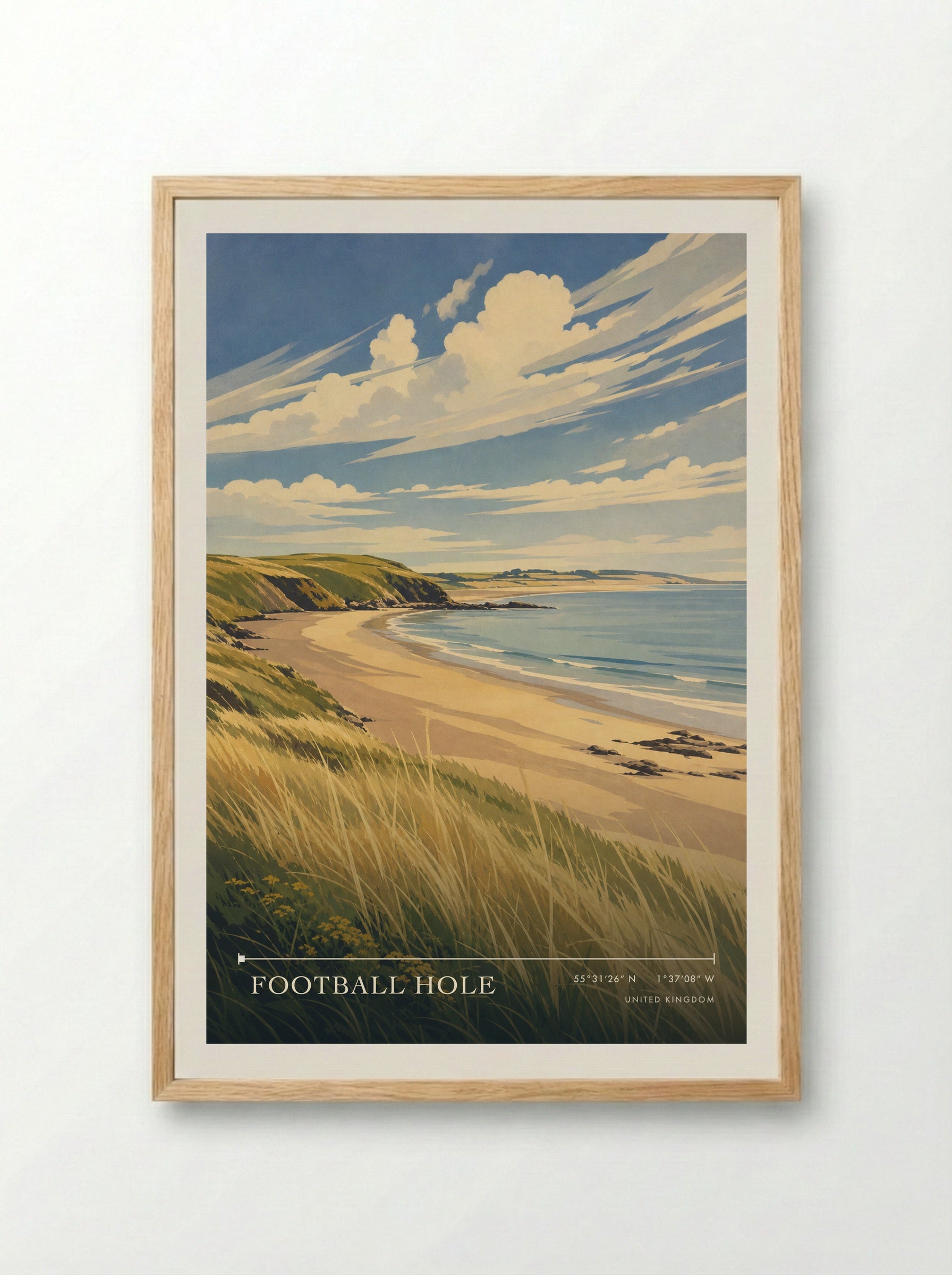 Football Hole United Kingdom Travel Poster - Framed Print Wood