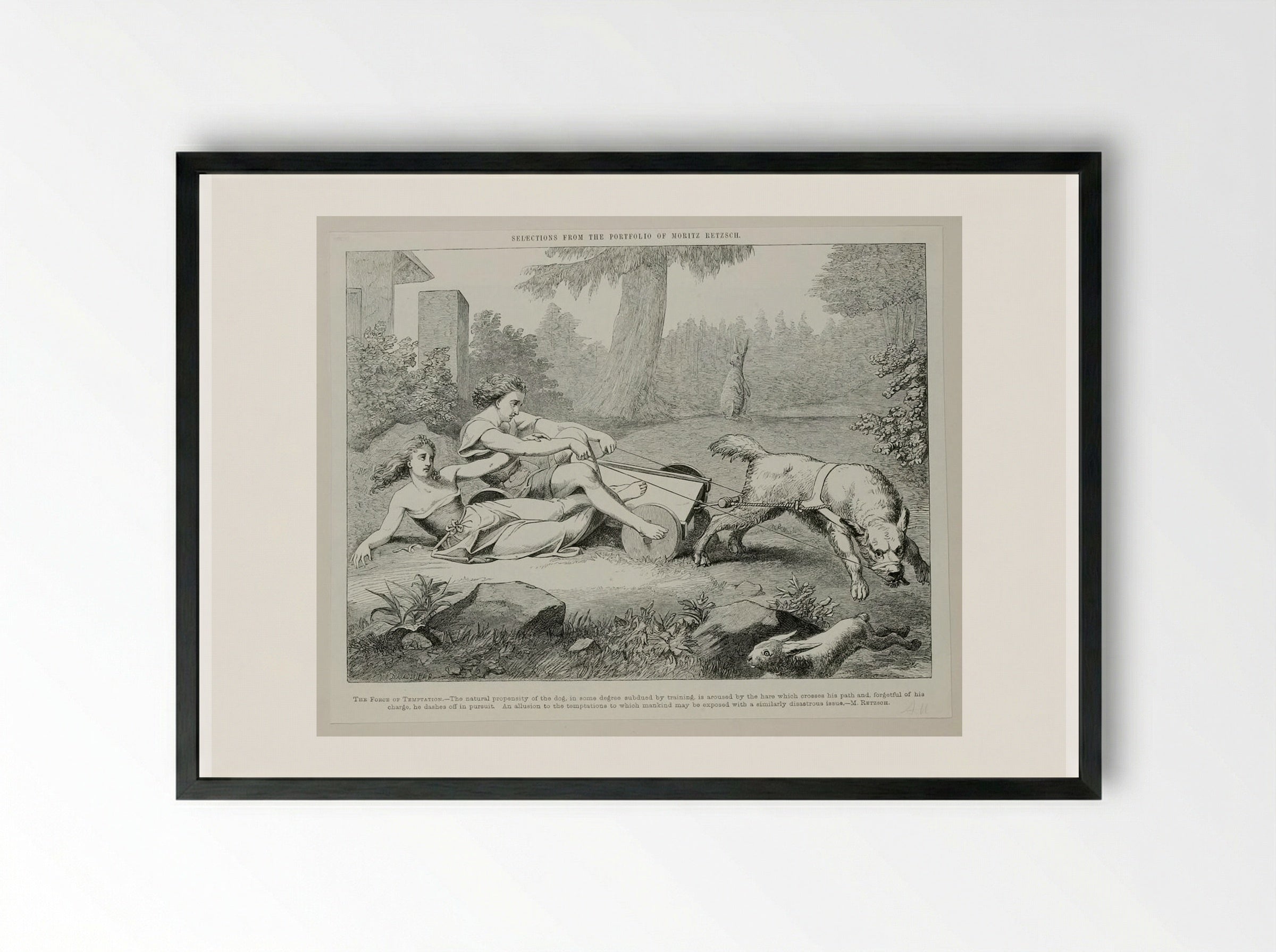 Force of Temptation - Edward Dalziel - Framed Print Black
