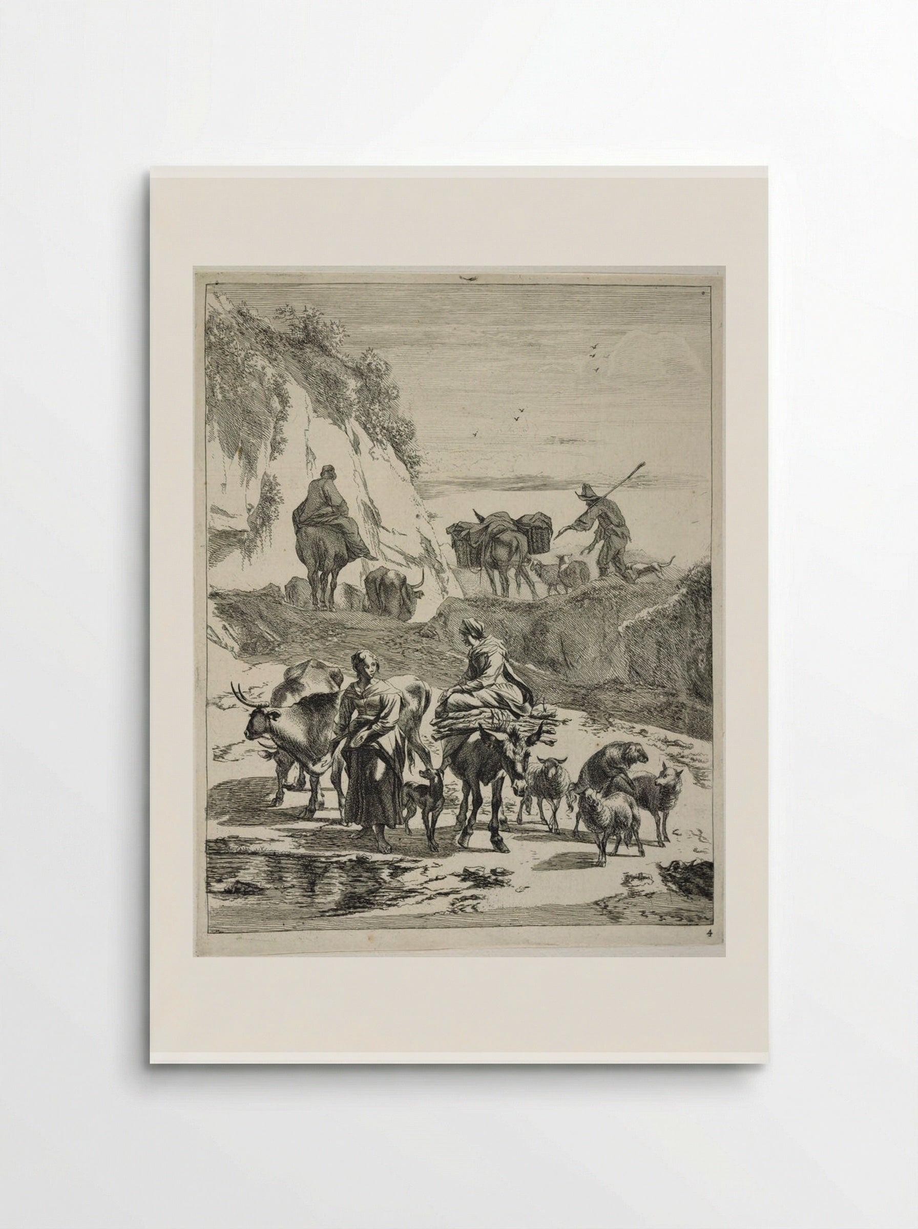 Ford at a Mountain Pass - Johannes Visscher - Poster