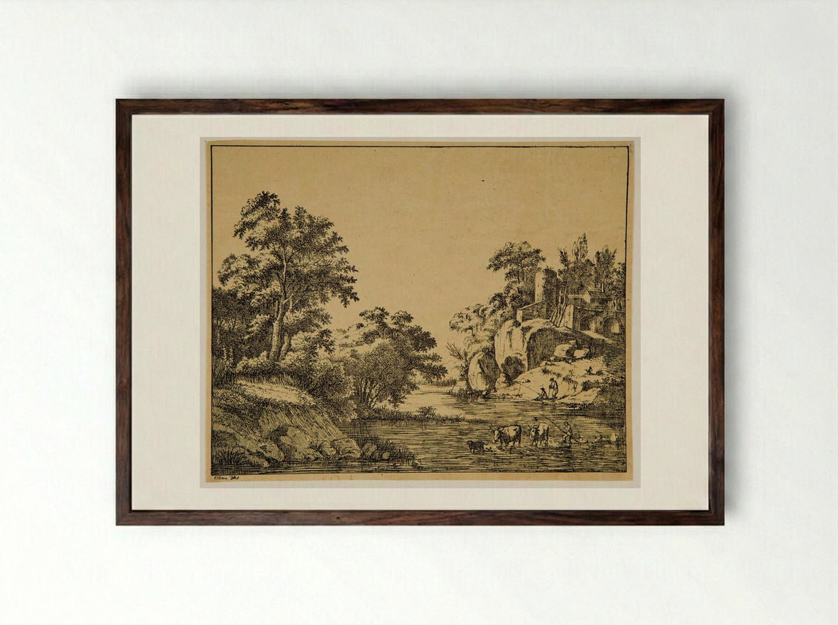 Ford - P. Ellmer - Framed Print Dark Wood