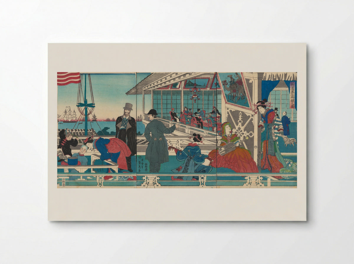 Foreign Merchant House - Utagawa Sadahide - Poster