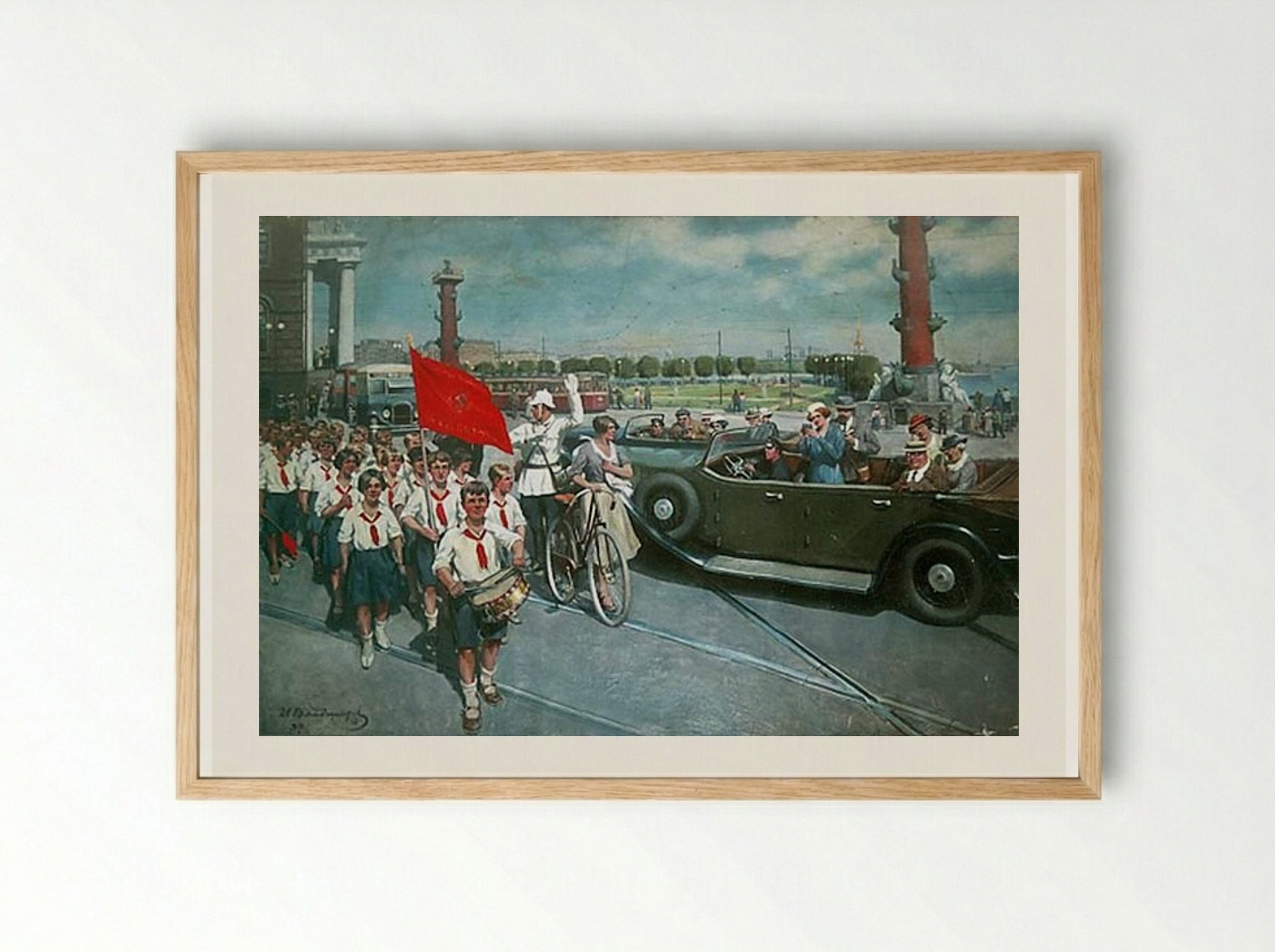 Foreigners in Leningrad - Ivan Vladimirov - Framed Print Wood