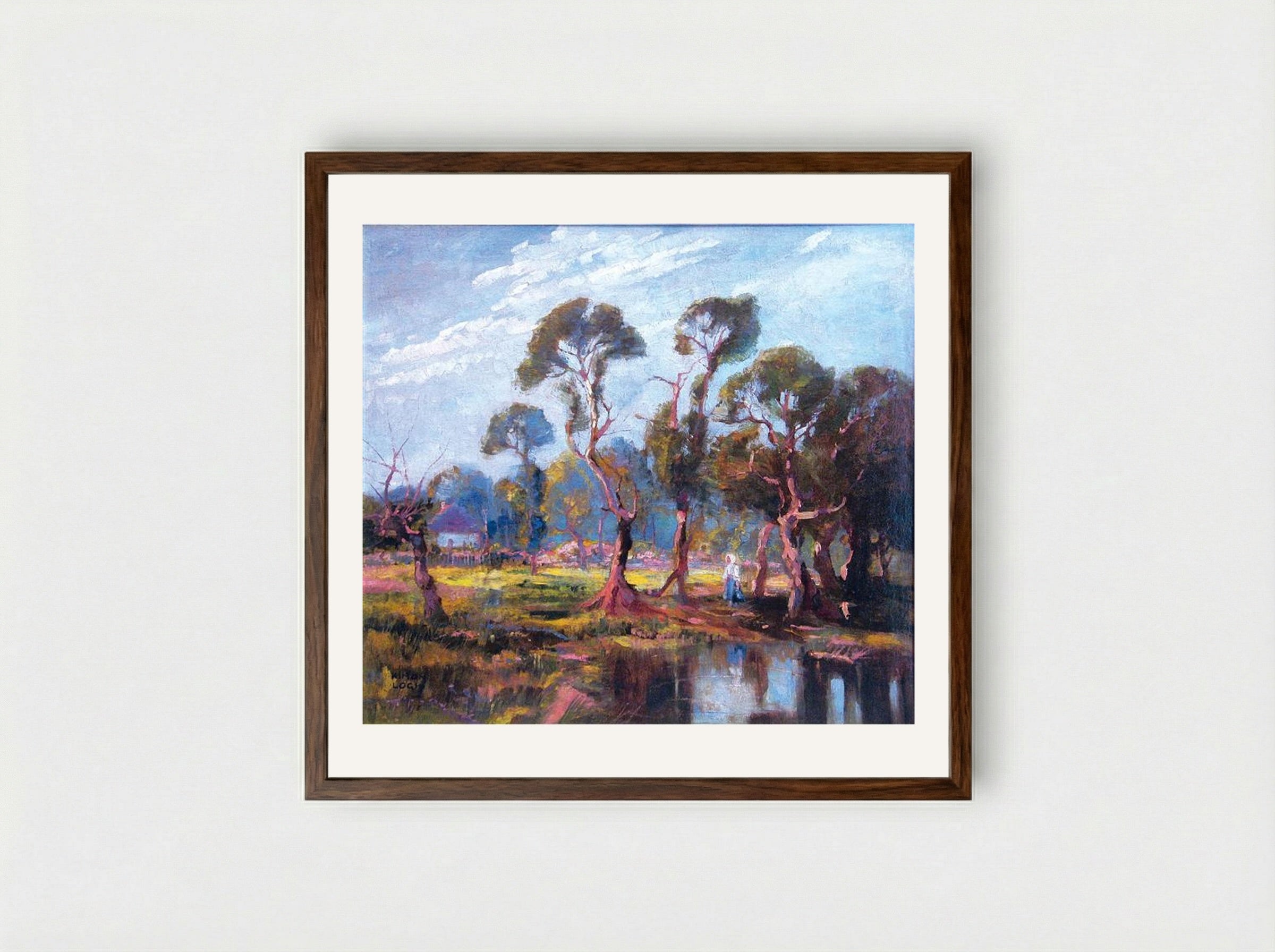 Forest Edge - Kimon Loghi - Framed Print Dark Wood