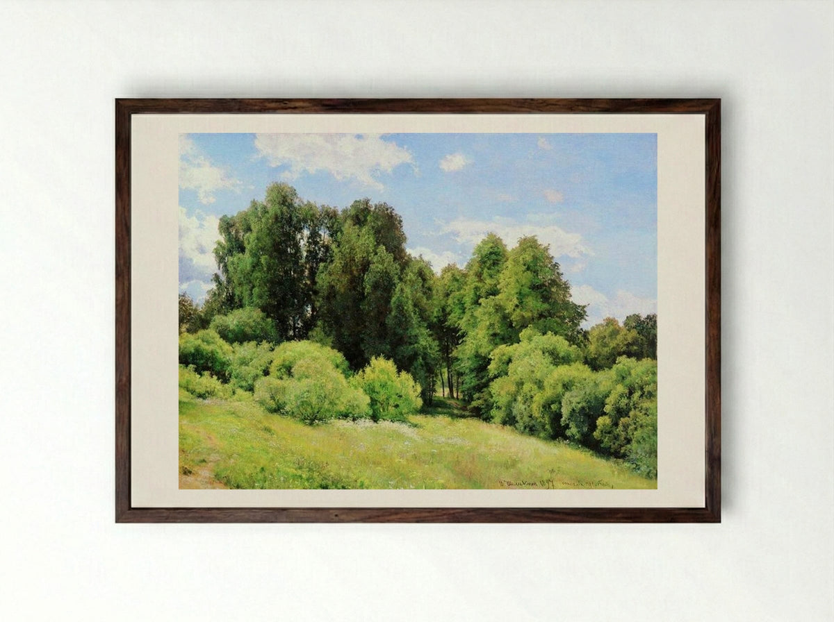 Forest Glade - Ivan Shishkin - Framed Print Dark Wood