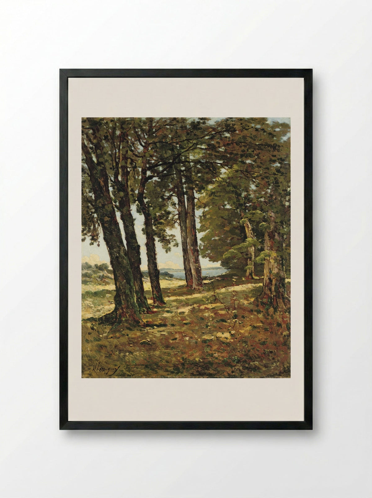 Forest Landscape - Henri-Joseph Harpignies - Framed Print Black