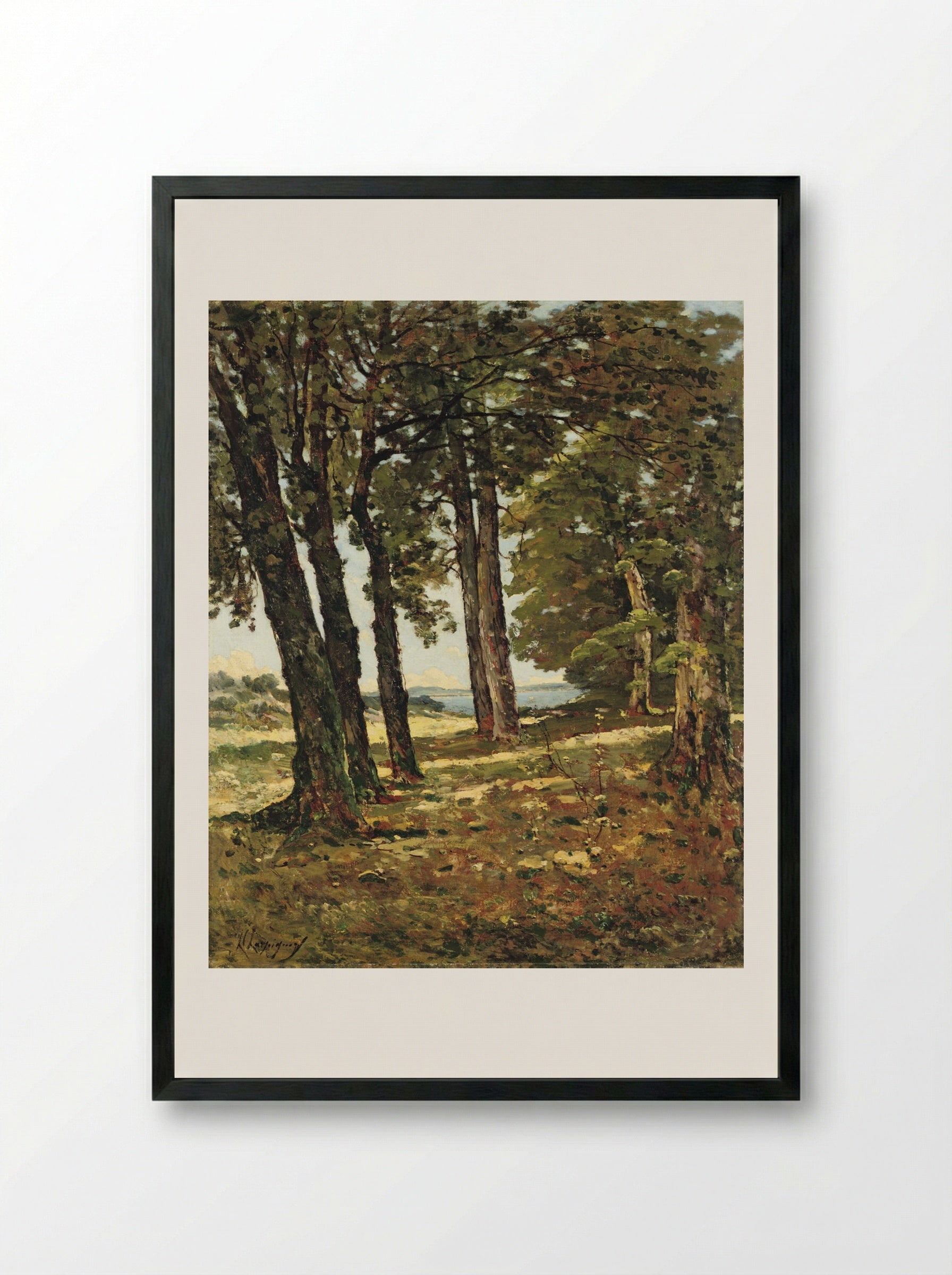 Forest Landscape - Henri-Joseph Harpignies - Framed Print Black
