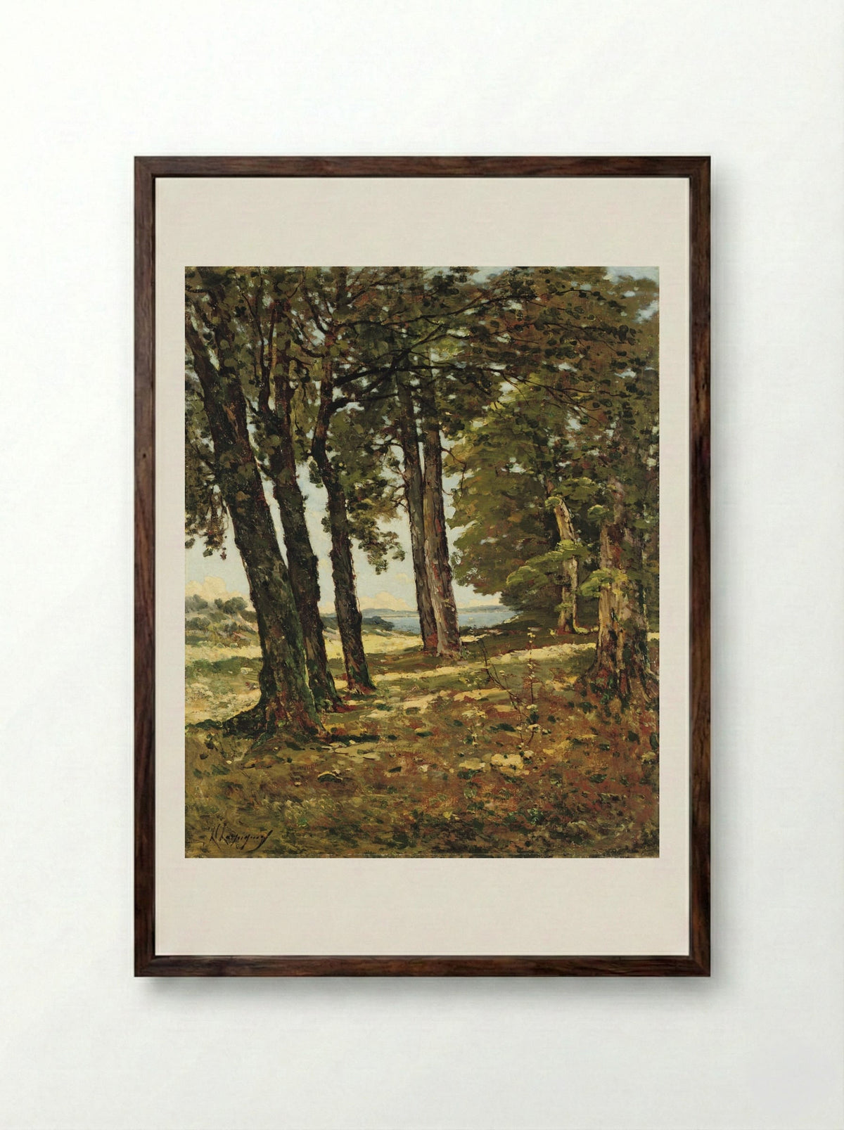 Forest Landscape - Henri-Joseph Harpignies - Framed Print Dark Wood