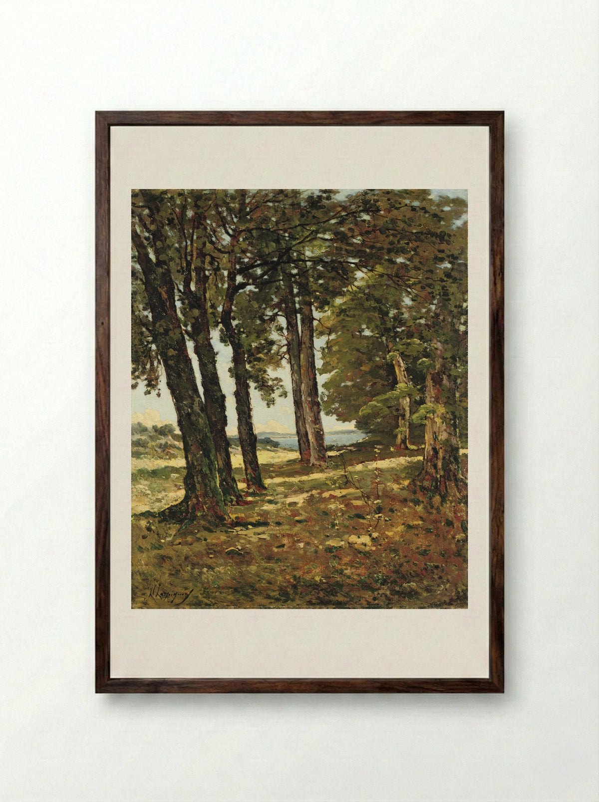 Forest Landscape - Henri-Joseph Harpignies - Framed Print Dark Wood