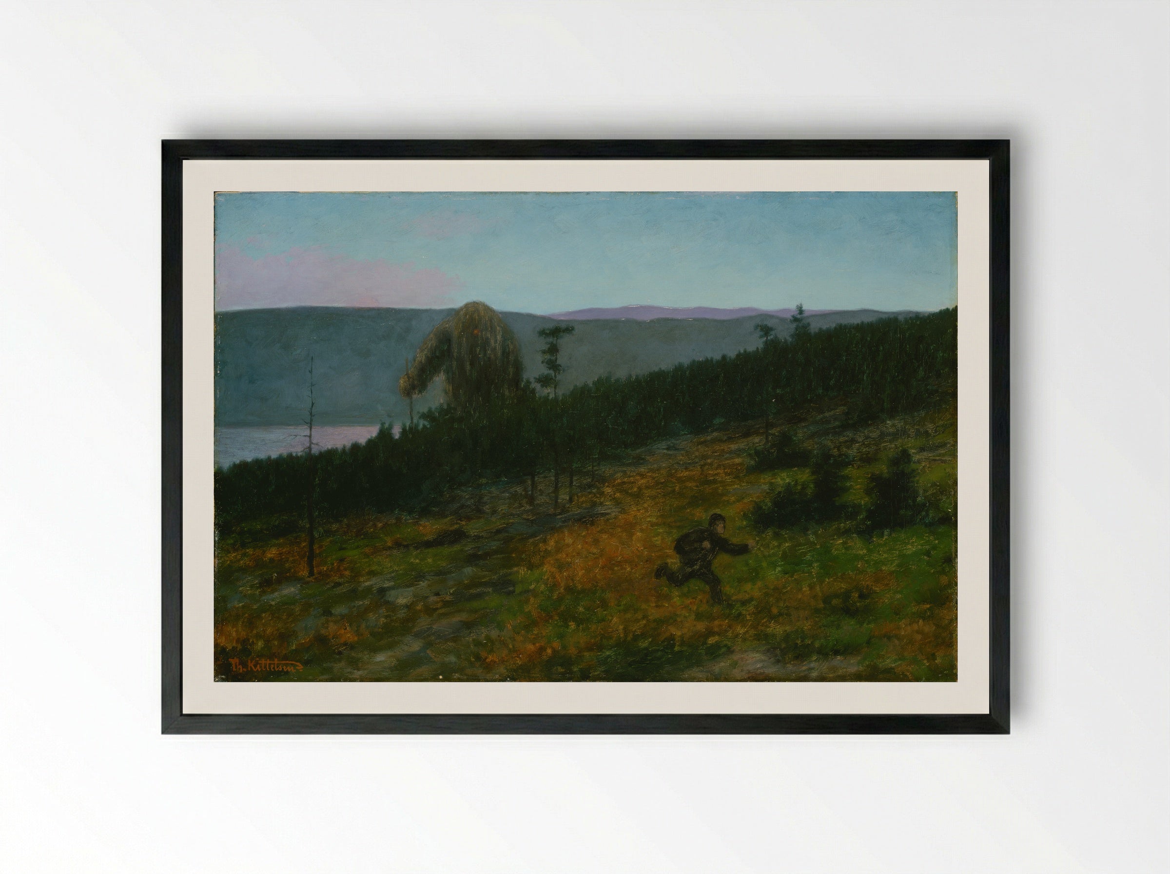 Forest Troll - Theodor Severin Kittelsen - Framed Print Black