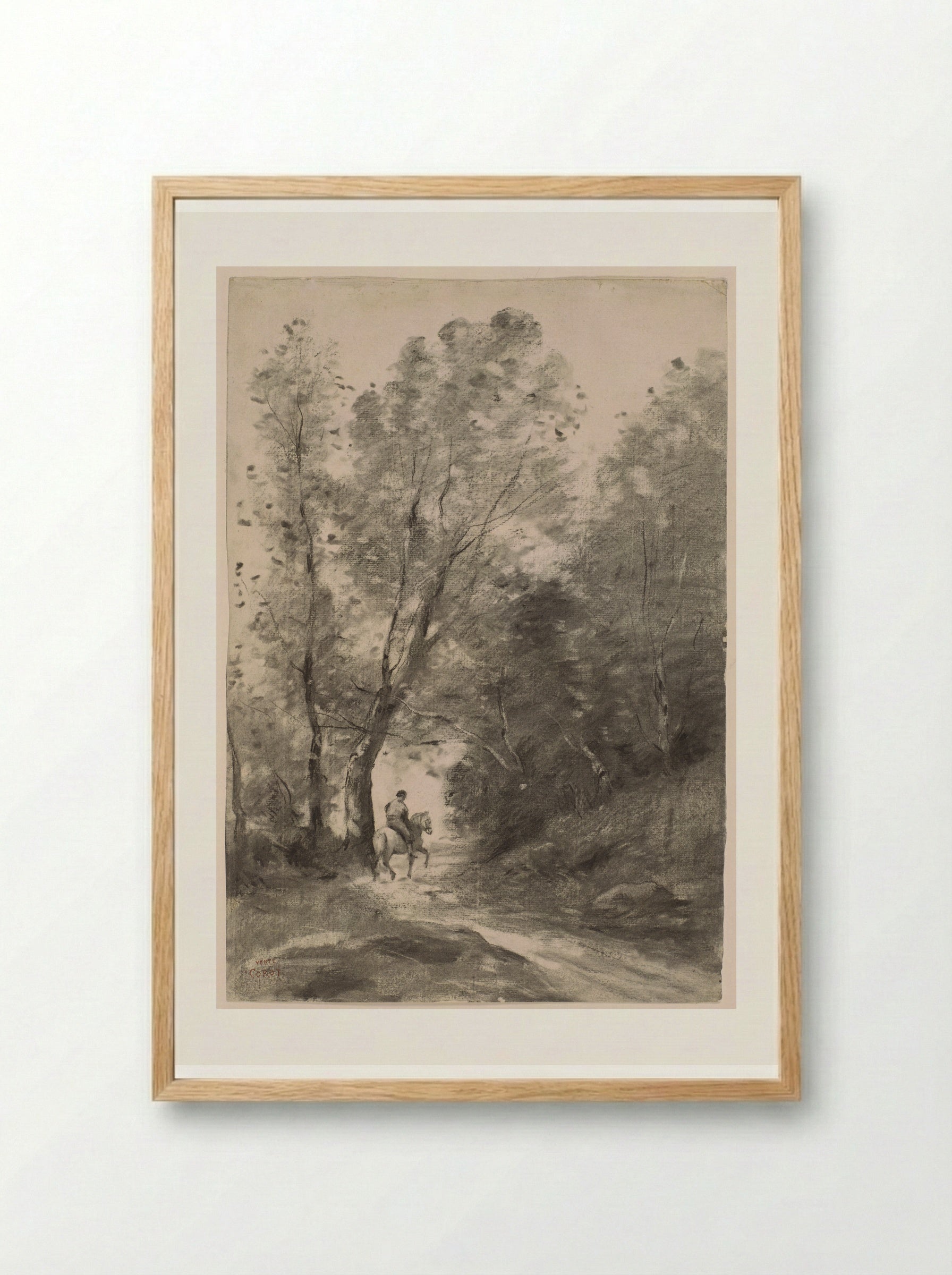 Forest of Coubron - Jean-Baptiste-Camille Corot - Framed Print Wood
