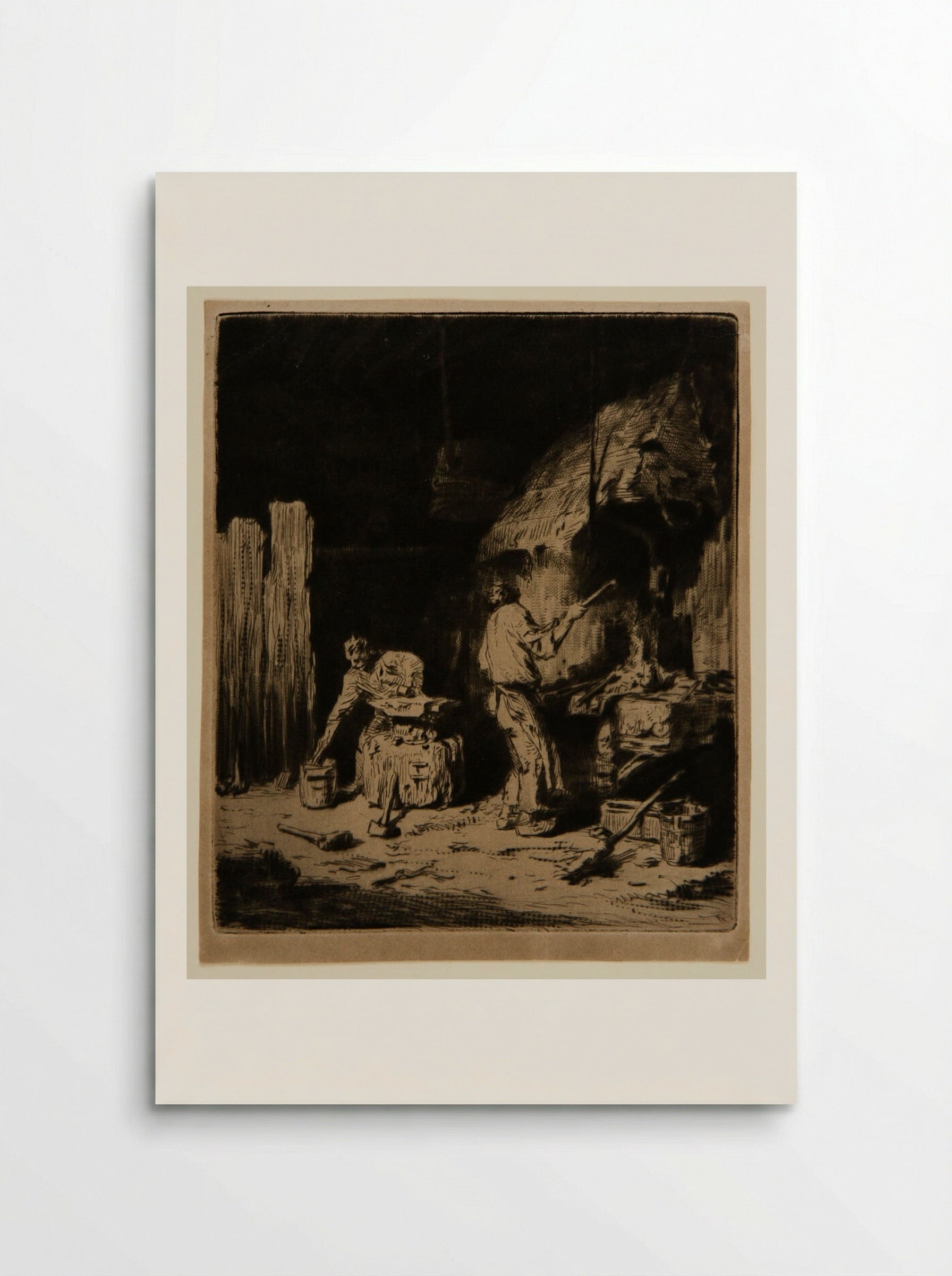 Forge - Charles-Émile Jacque - Poster