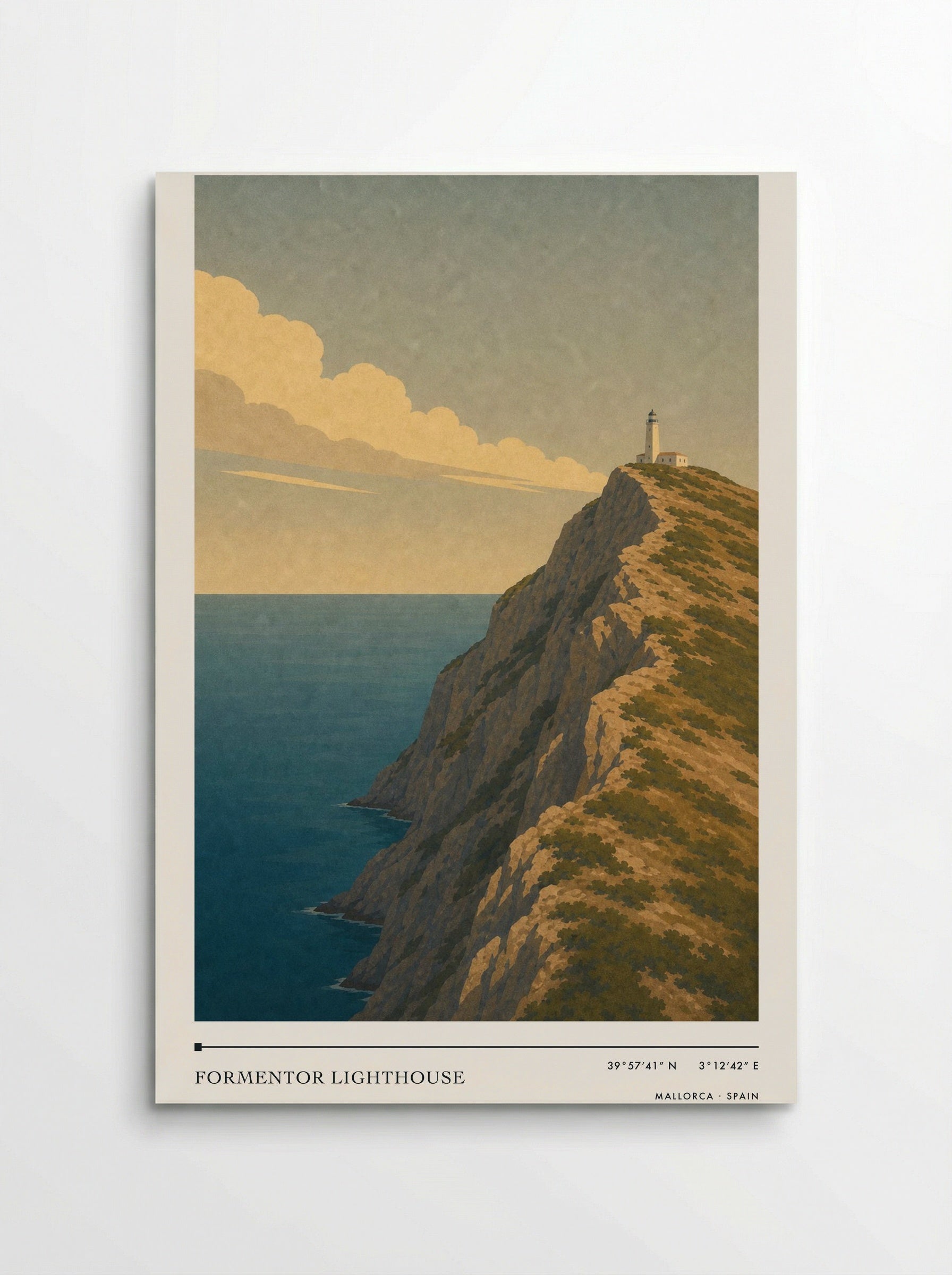Formentor Lighthouse Travel Poster Artwork - Poster