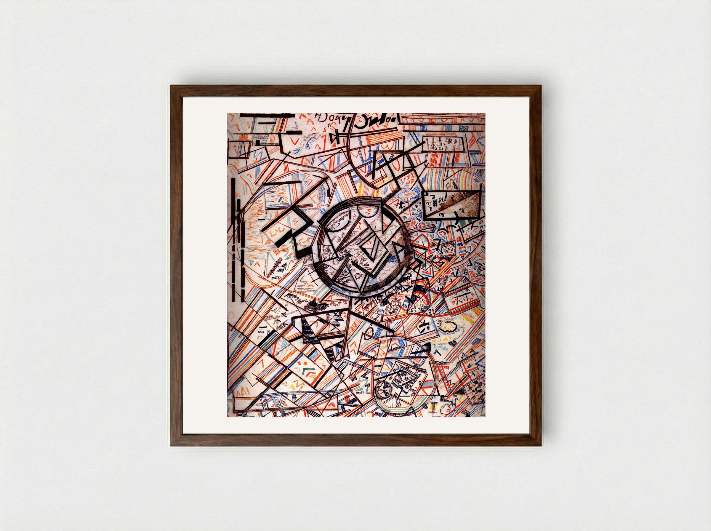 Formula of the Universe - Pavel Filonov - Framed Print Dark Wood
