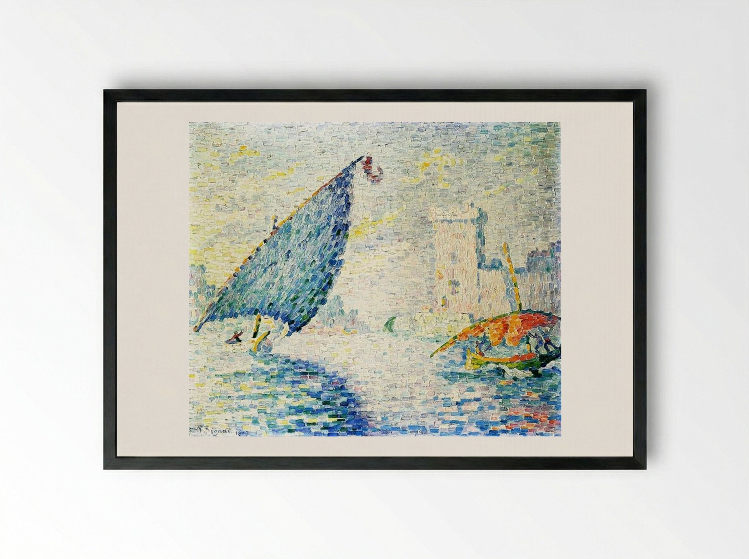 Fort Saint-Jean, Marseilles - Paul Signac - Framed Print Black