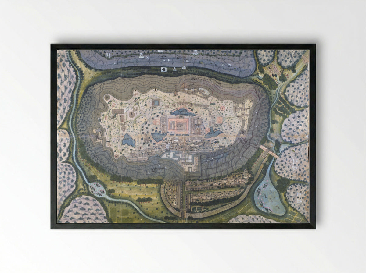 Fortified City of Ranthambhor - Bagta - Framed Print Black