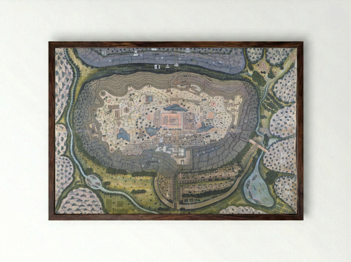 Fortified City of Ranthambhor - Bagta - Framed Print Dark Wood
