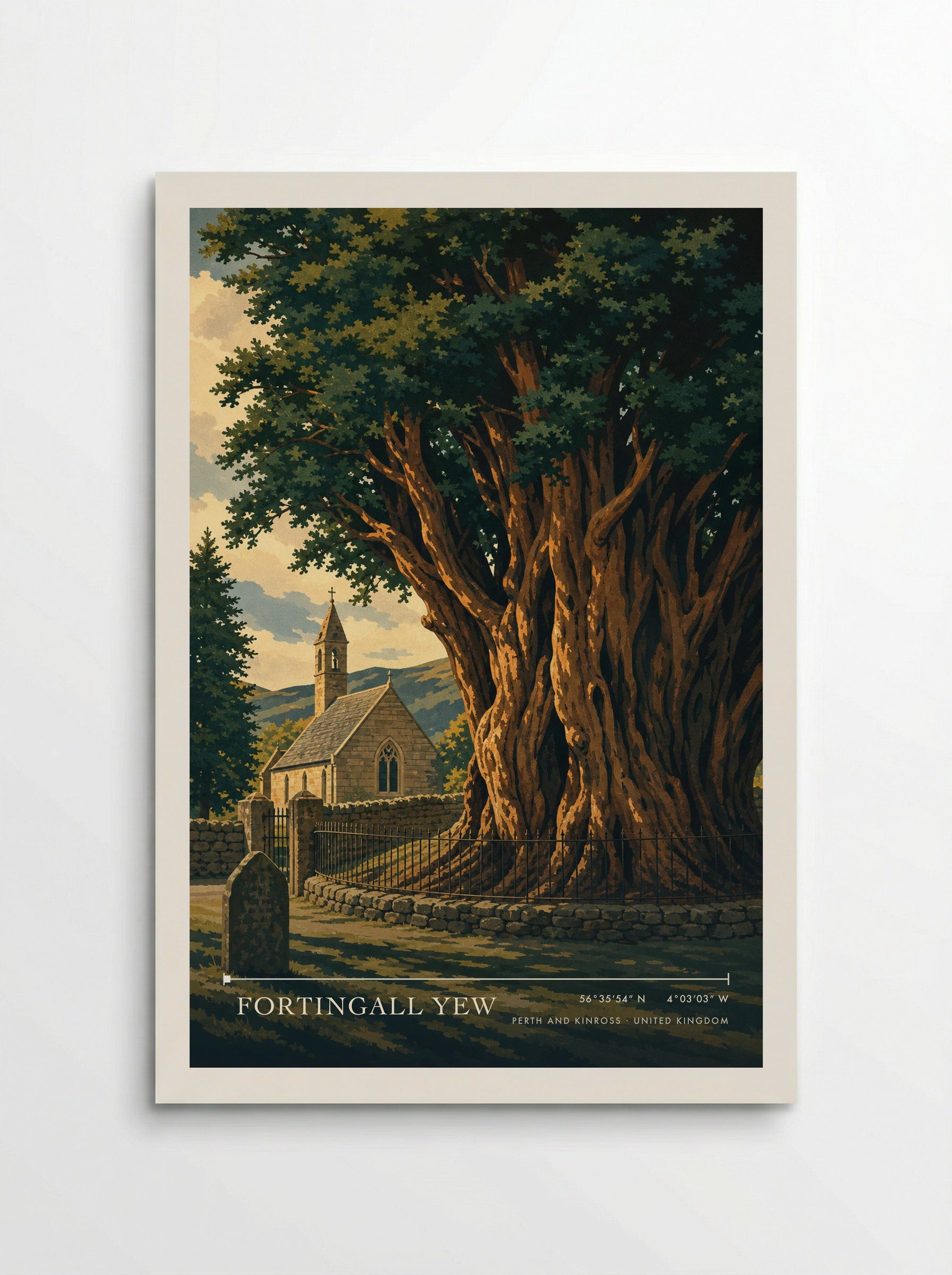 Fortingall Yew Perth and Kinross United Kingdom Travel Poster - Poster