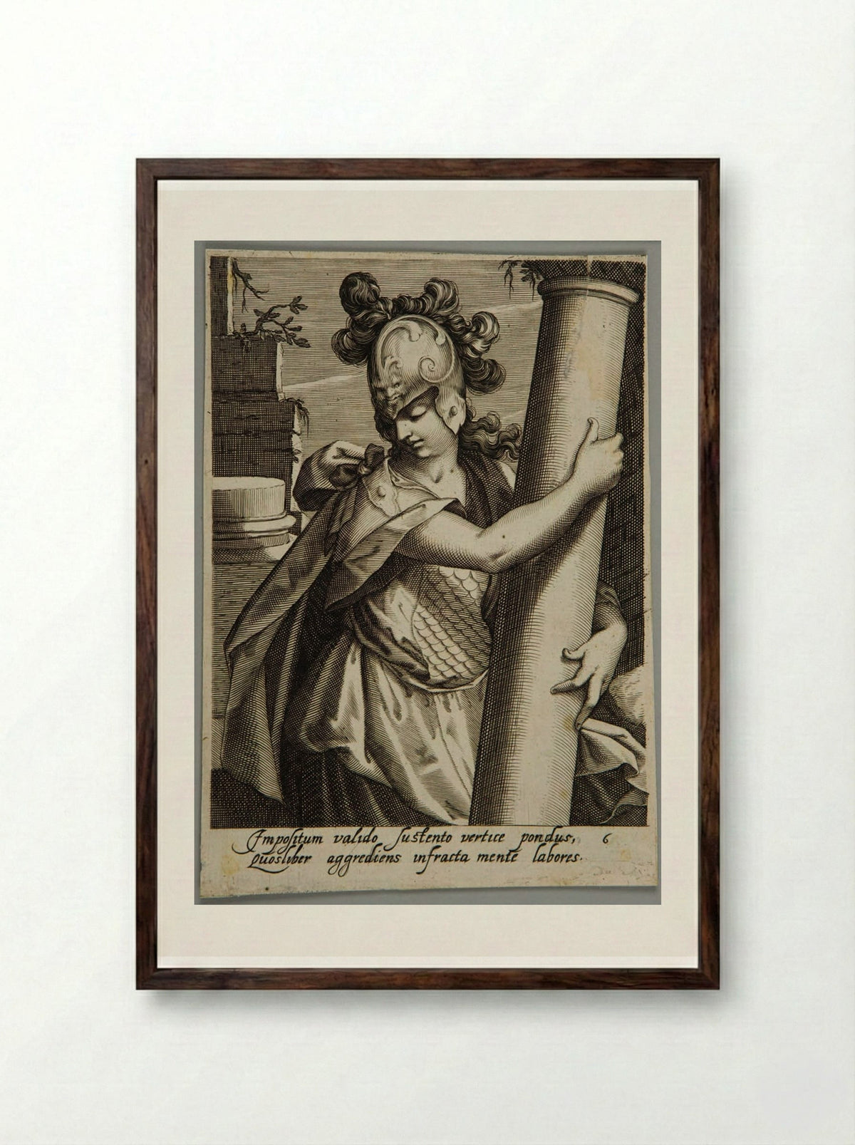 Fortitude - Jacob Matham - Framed Print Dark Wood