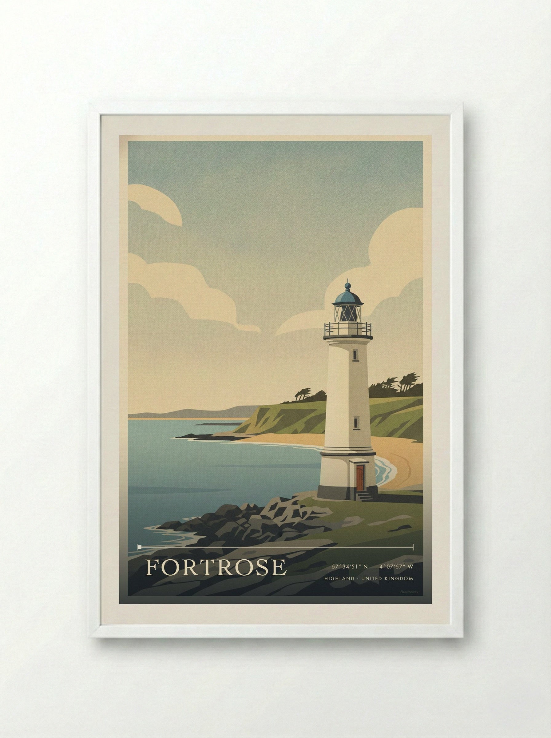 Fortrose Highland United Kingdom Travel Poster - Framed Print White