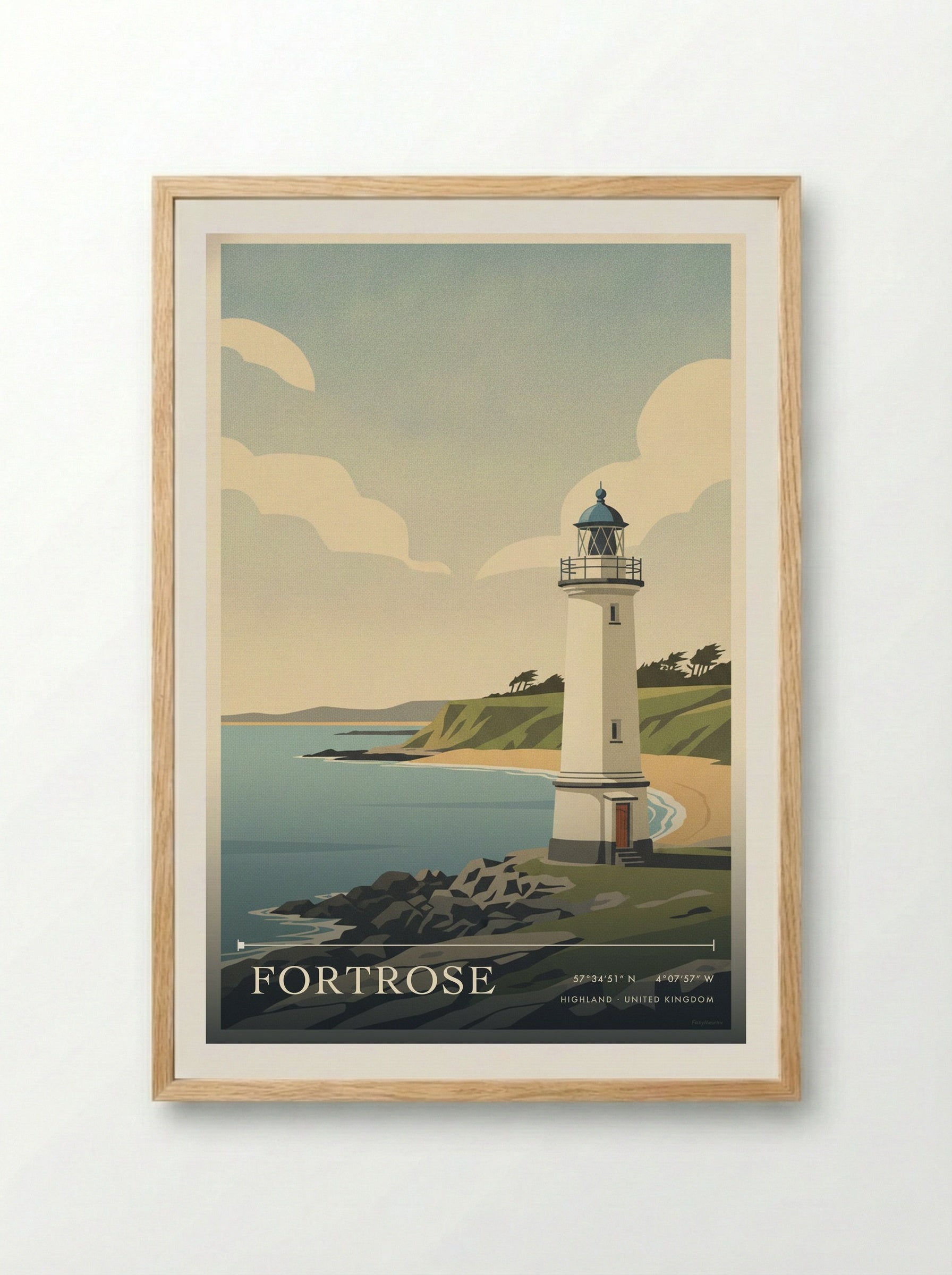 Fortrose Highland United Kingdom Travel Poster - Framed Print Wood