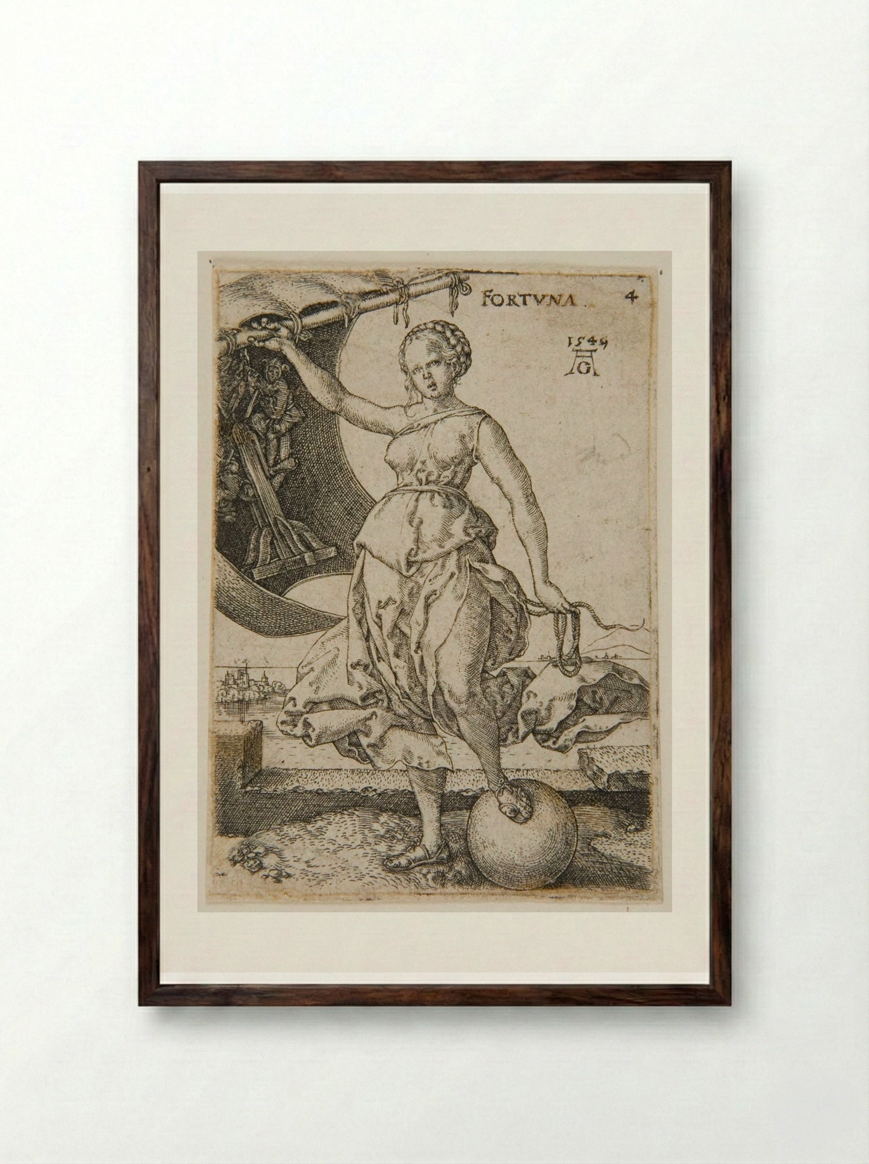 Fortune - Heinrich Aldegrever - Framed Print Dark Wood
