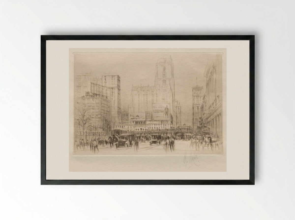 Forty-second Street, New York - William Walcot - Framed Print Black