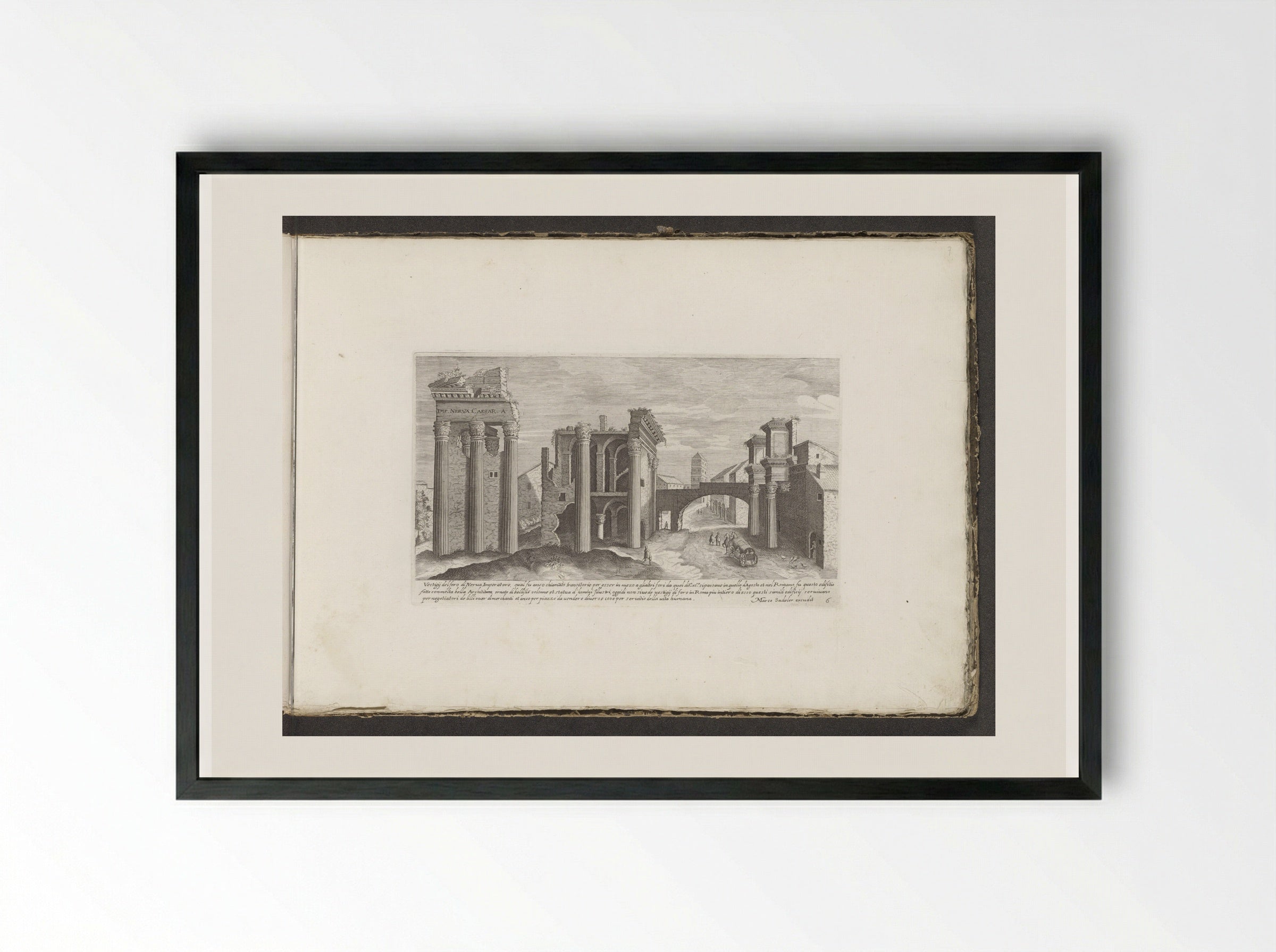 Forum van Nerva - Giovanni Giacomo de' Rossi - Framed Print Black