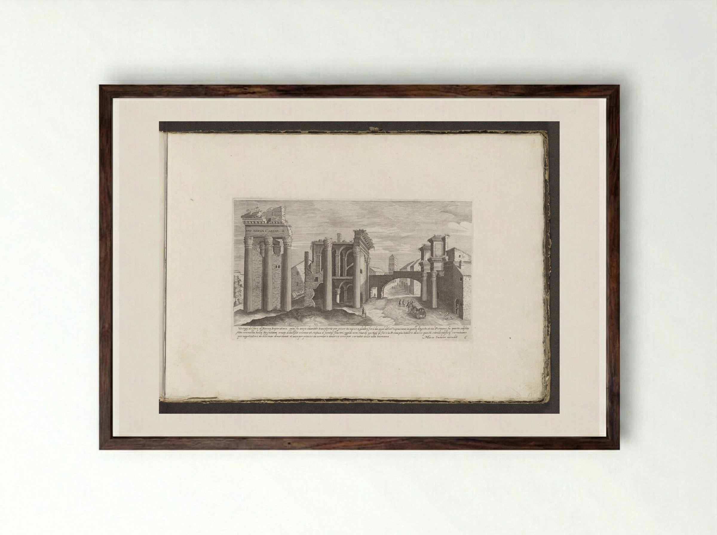 Forum van Nerva - Giovanni Giacomo de' Rossi - Framed Print Dark Wood