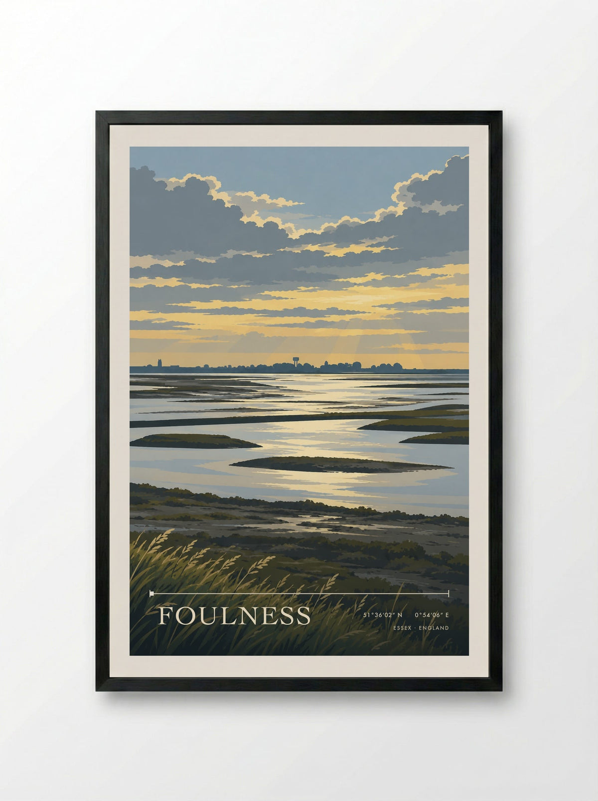 Foulness, Essex | Travel Poster - Framed Print Black