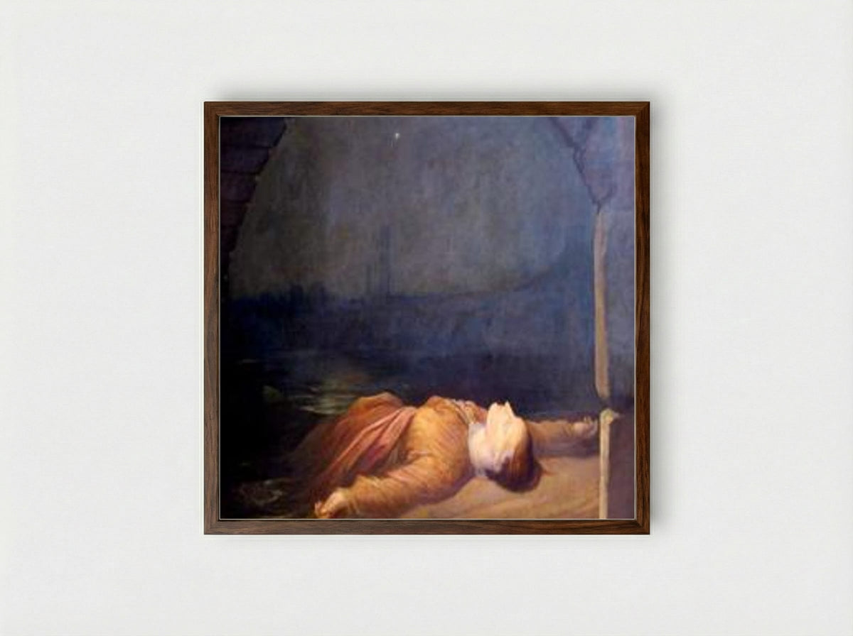 Found Drowned - George Frederick Watts - Framed Print Dark Wood