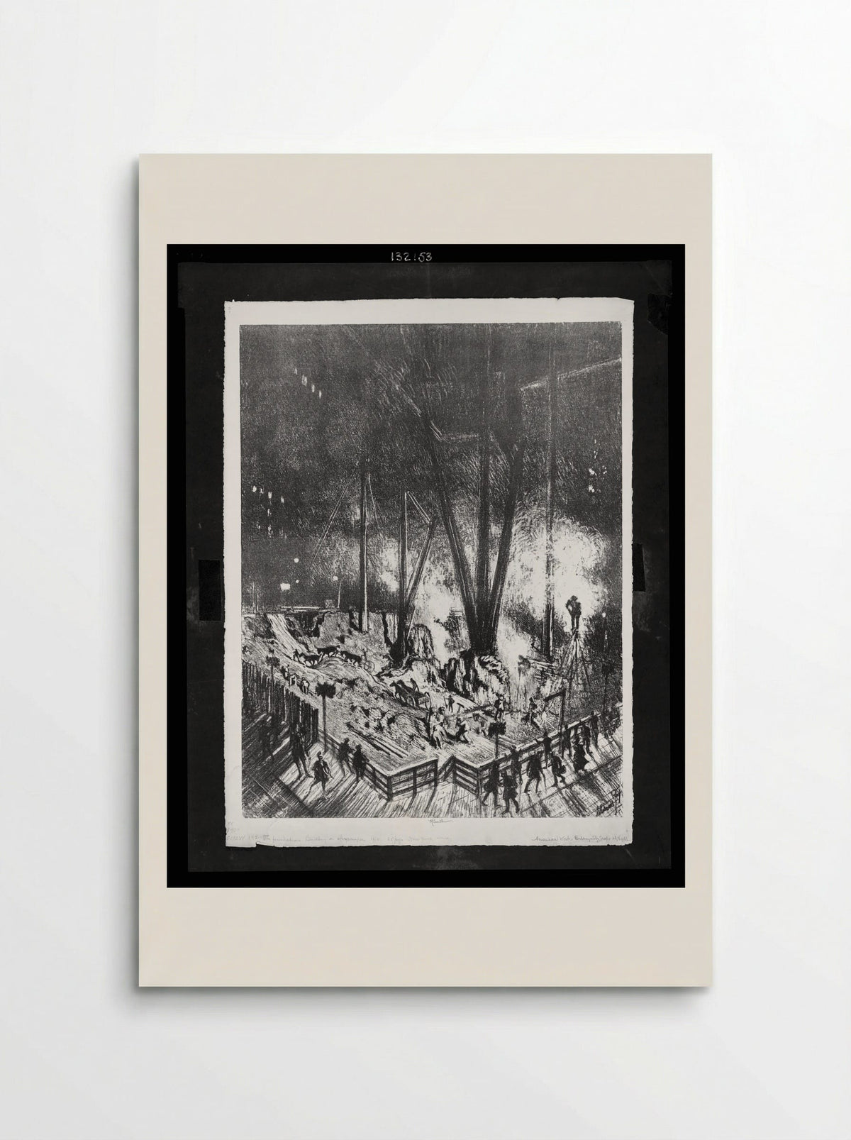 Foundations, Building at Night - Joseph Pennell - Poster