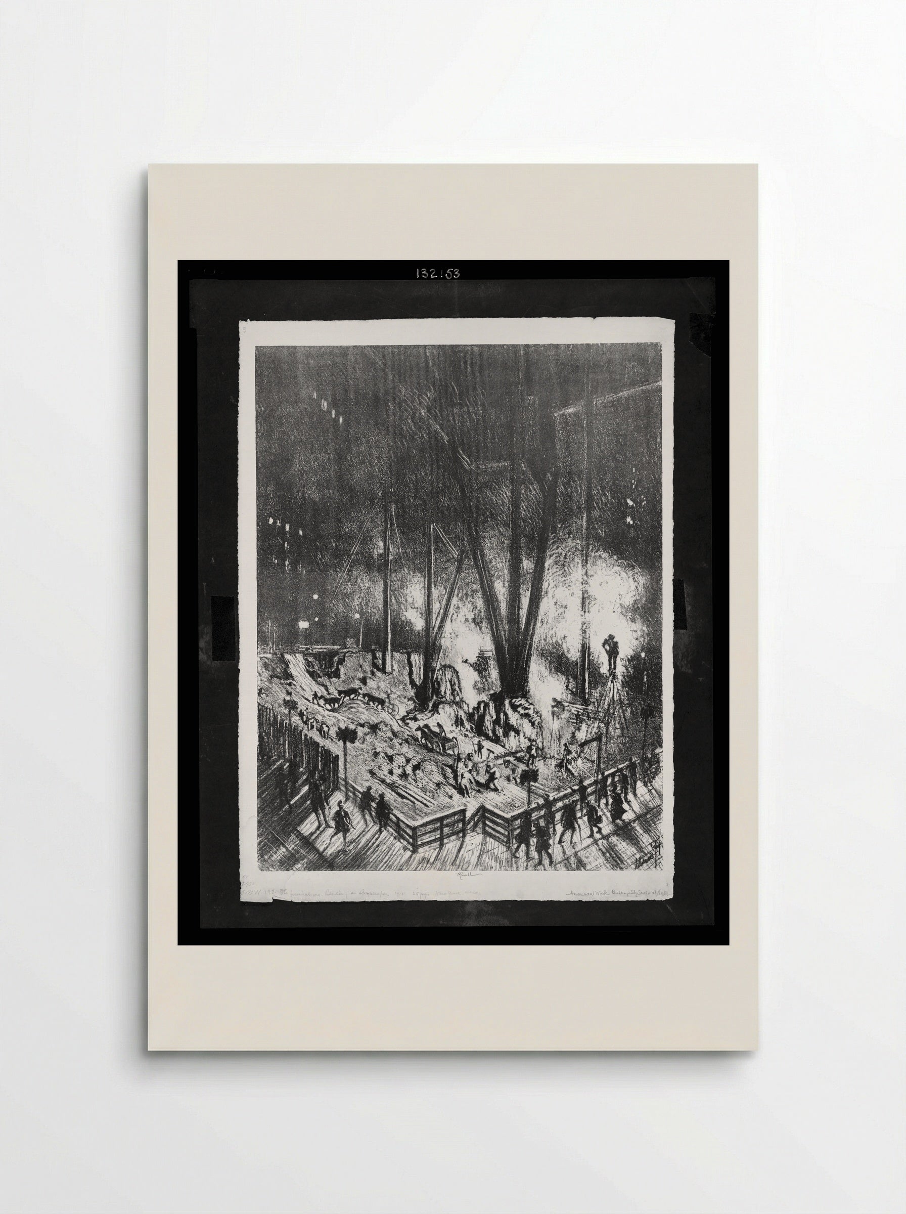 Foundations, Building at Night - Joseph Pennell - Poster