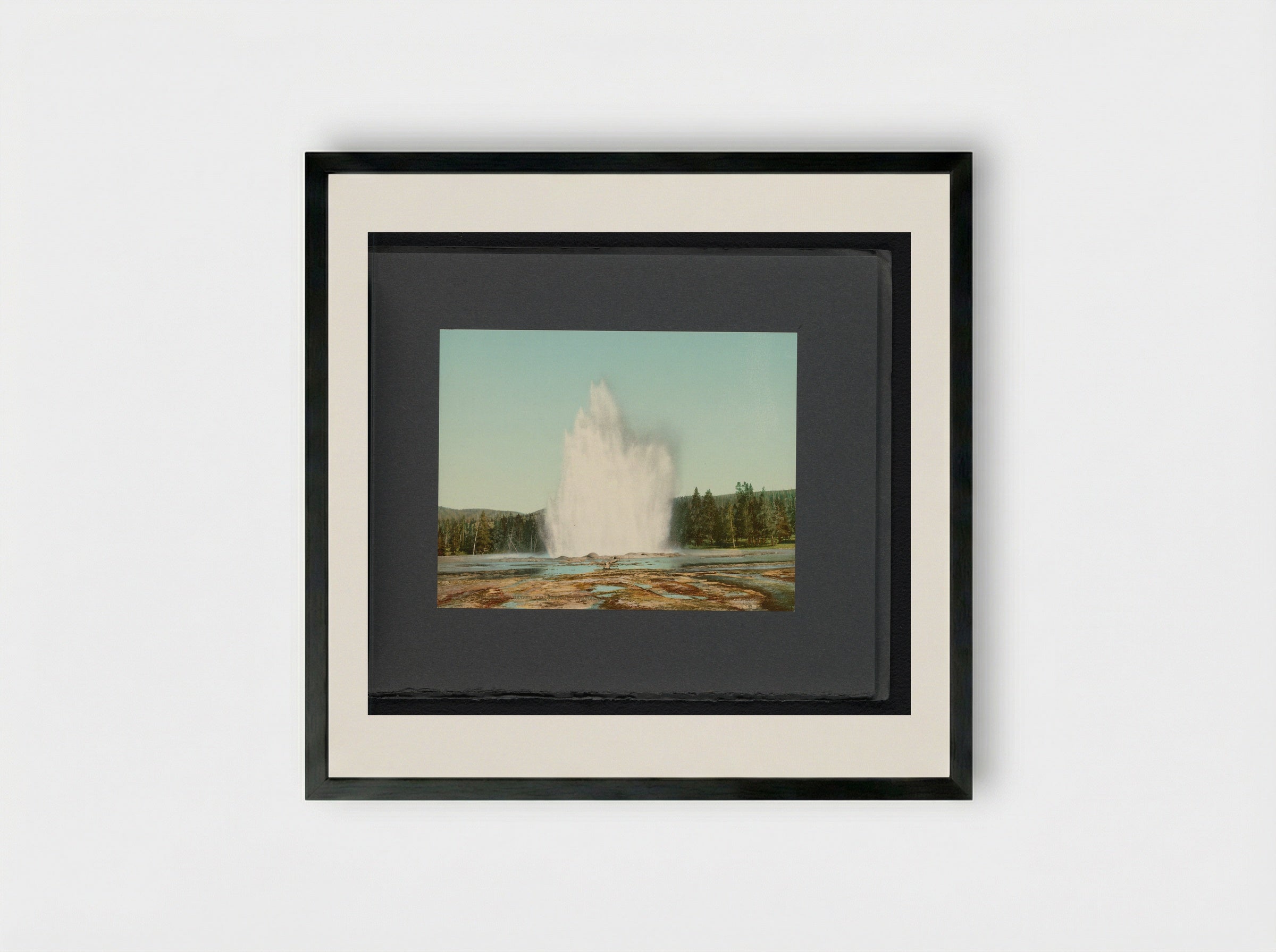 Fountain Geyser, Yellowstone National Park - William Henry Jackson - Framed Print Black