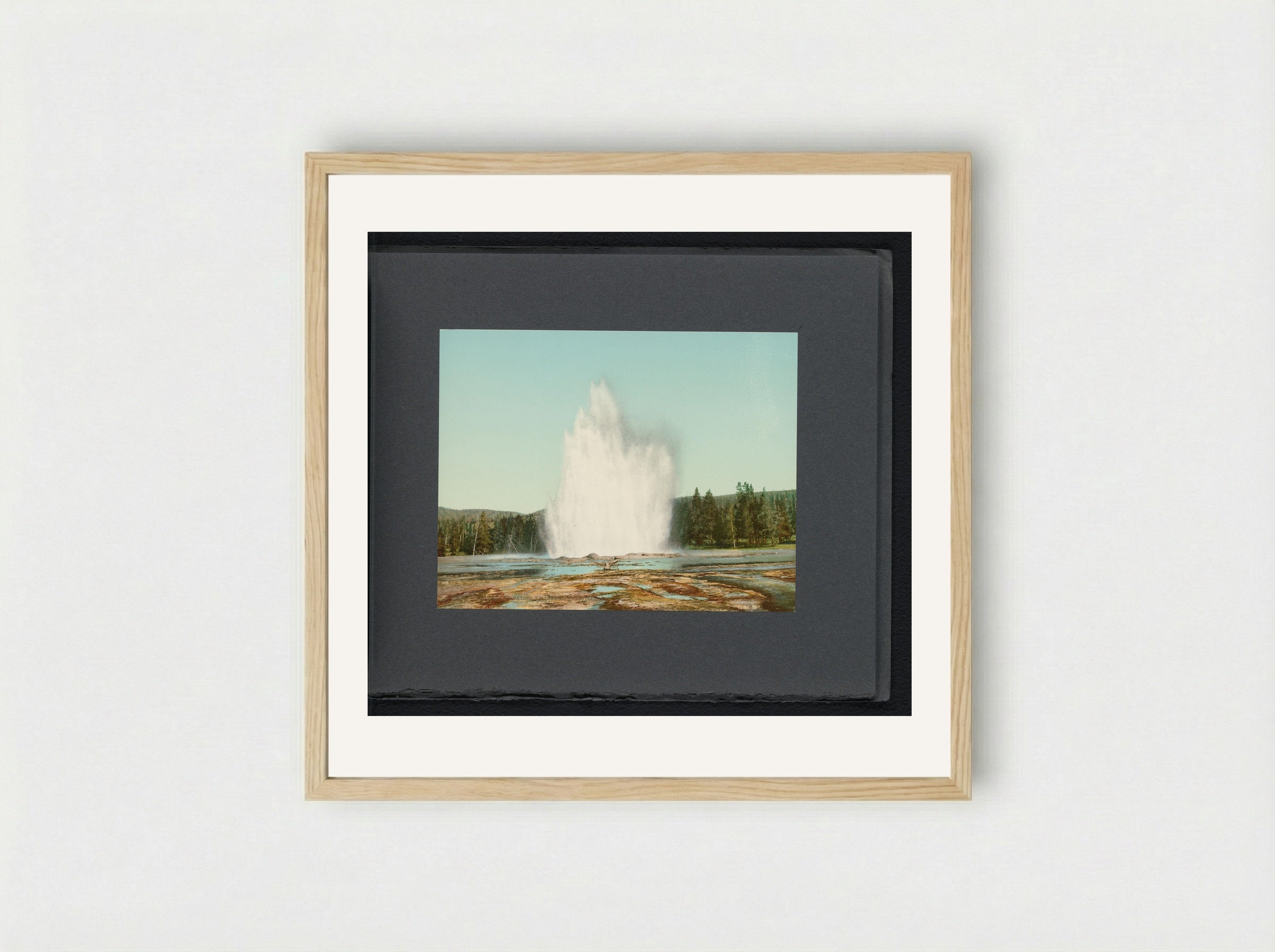 Fountain Geyser, Yellowstone National Park - William Henry Jackson - Framed Print Wood