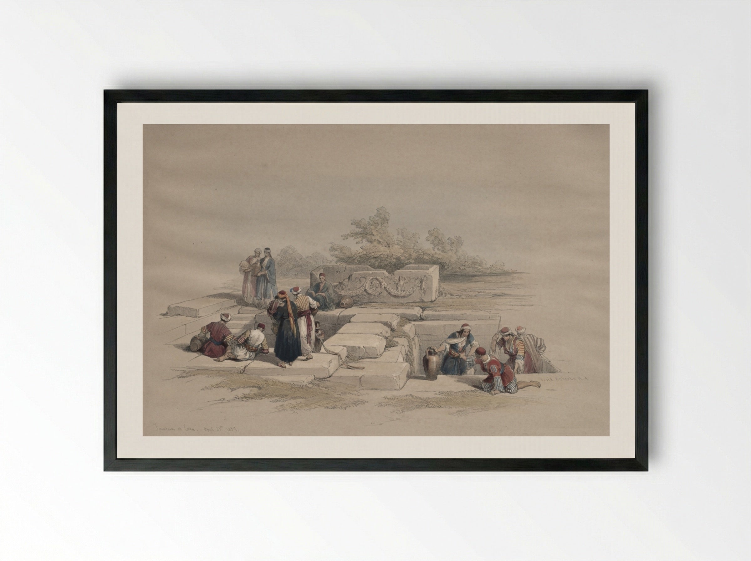 Fountain at Cana - David Roberts - Framed Print Black