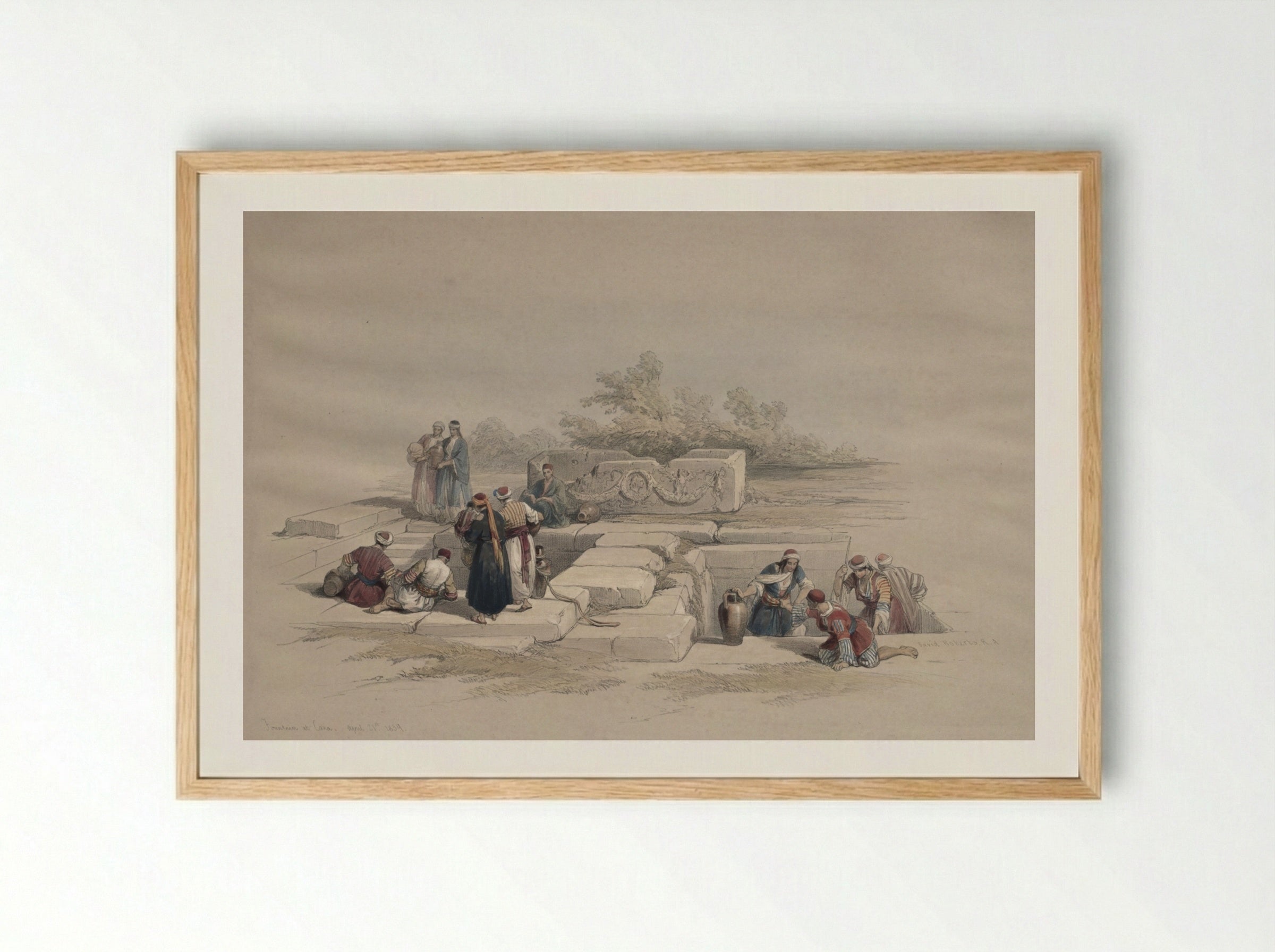 Fountain at Cana - David Roberts - Framed Print Wood