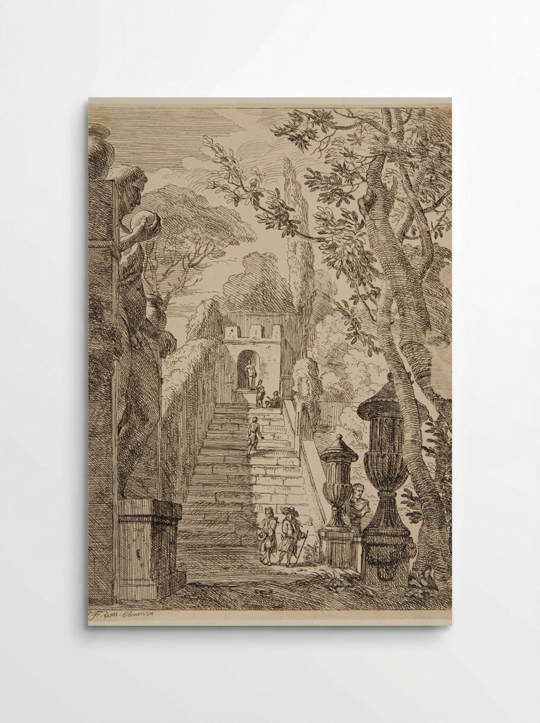 Fountain at the Head of a Stairway - Jan Frans van Bloemen - Poster
