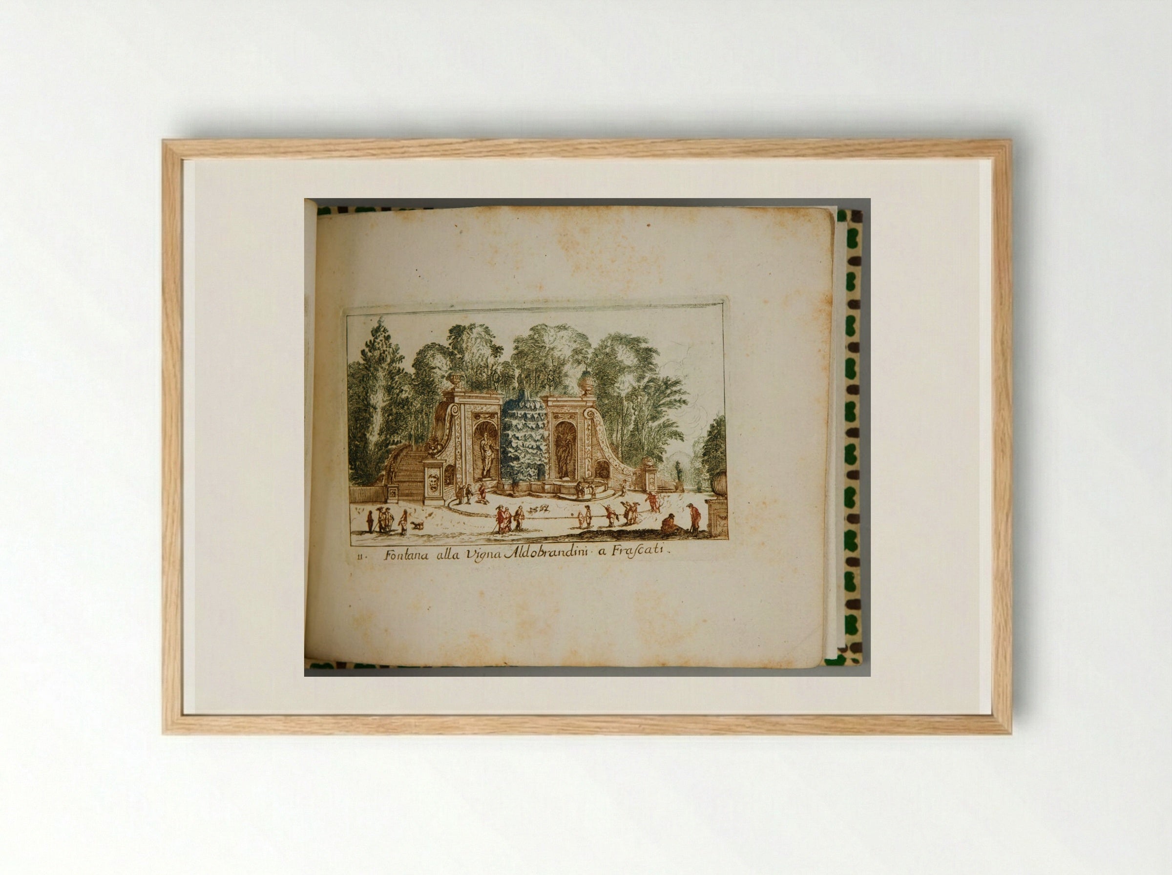 Fountain at the Villa Aldobrandini at Frascati - Abraham Bloteling - Framed Print Wood