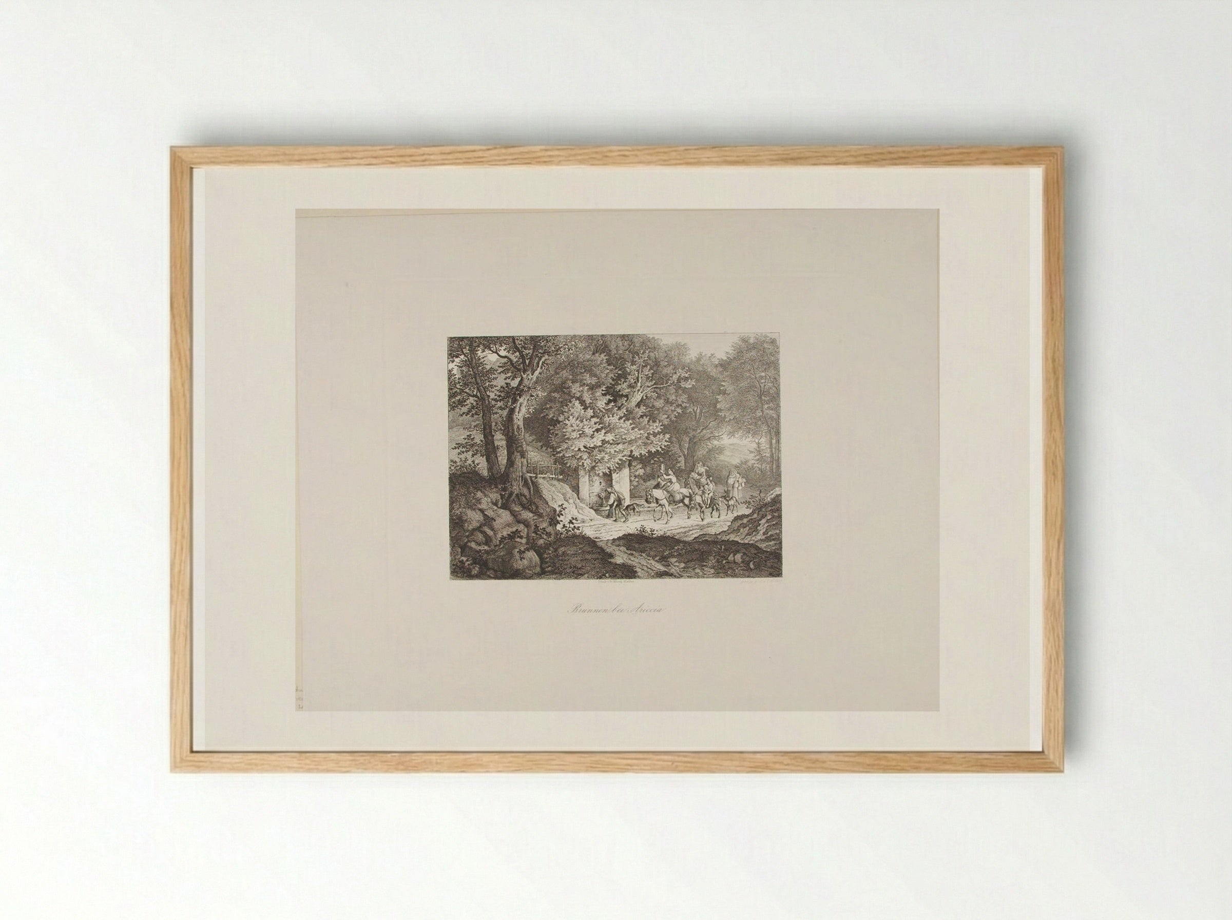 Fountain near Ariccia - Adrian Ludwig Richter - Framed Print Wood
