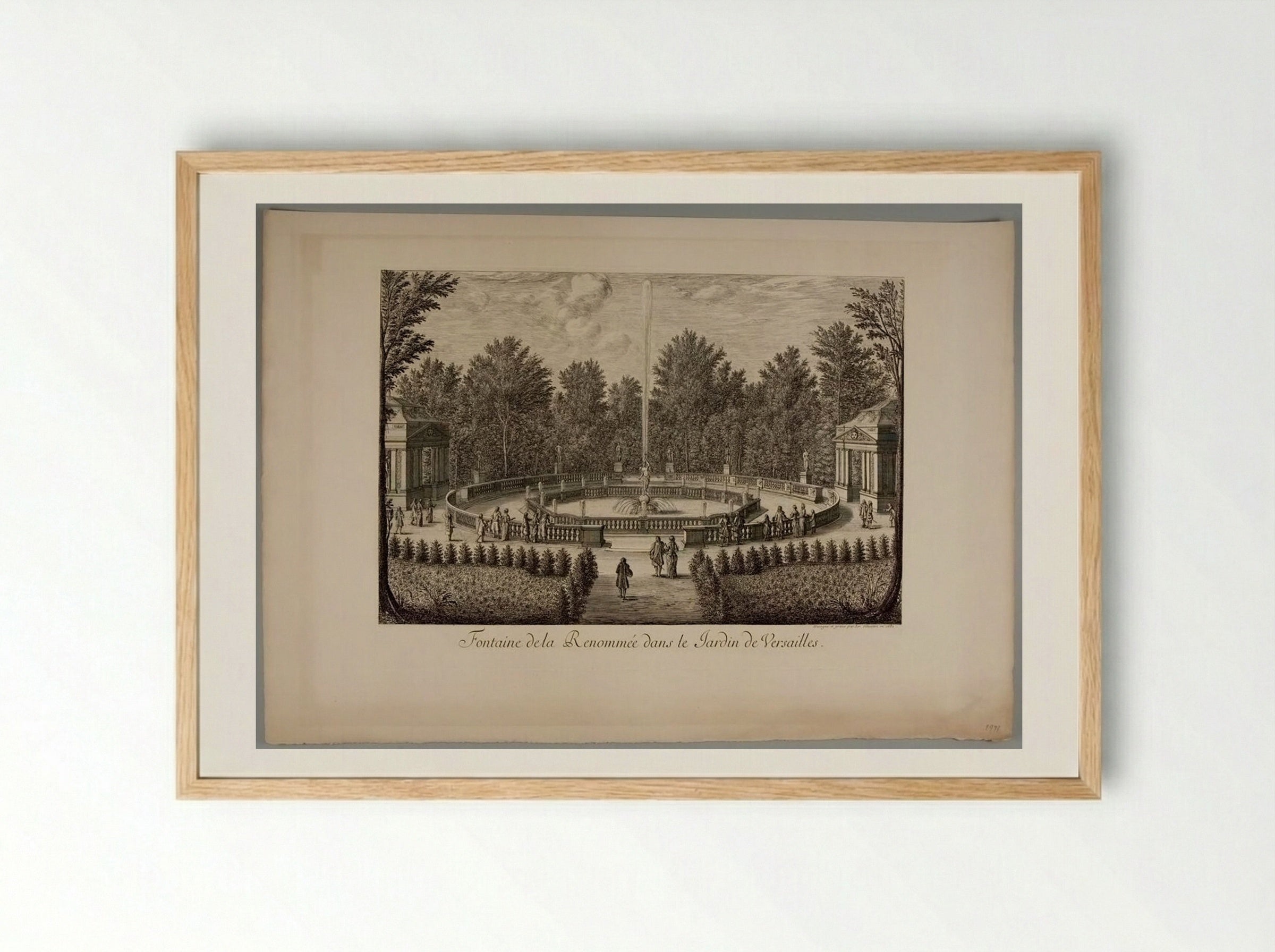 Fountain of Fame in the Garden of Versailles - Israël Silvestre - Framed Print Wood