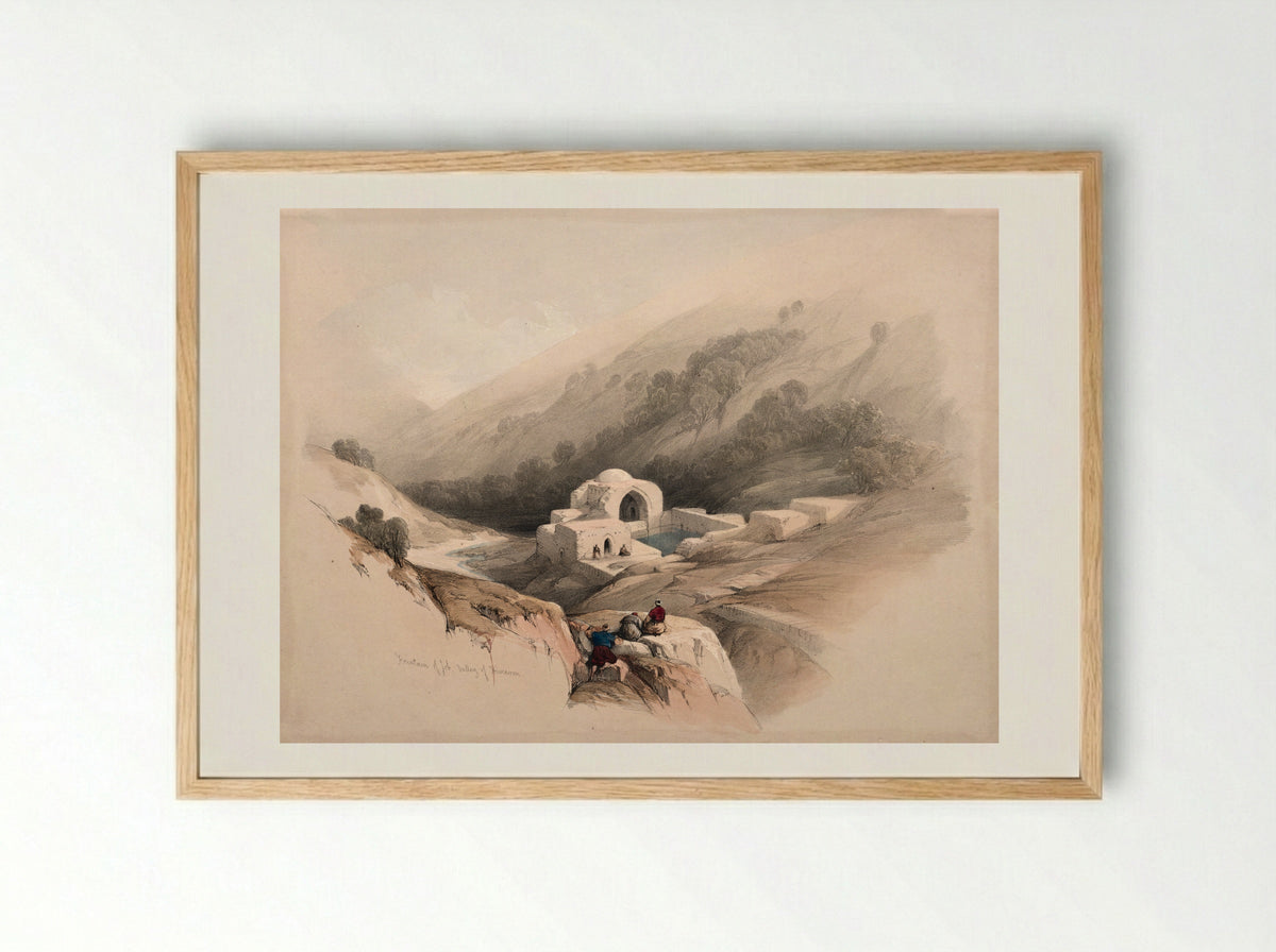 Fountain of Job, Valley of Hinnom - David Roberts - Framed Print Wood