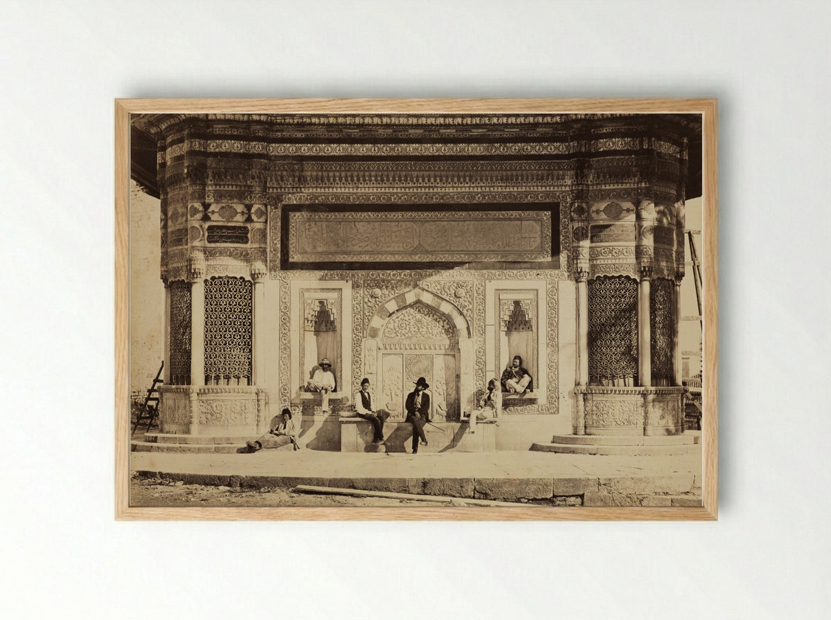 Fountain of Sultan Ahmed III, Constantinople - Pascal Sébah - Framed Print Wood