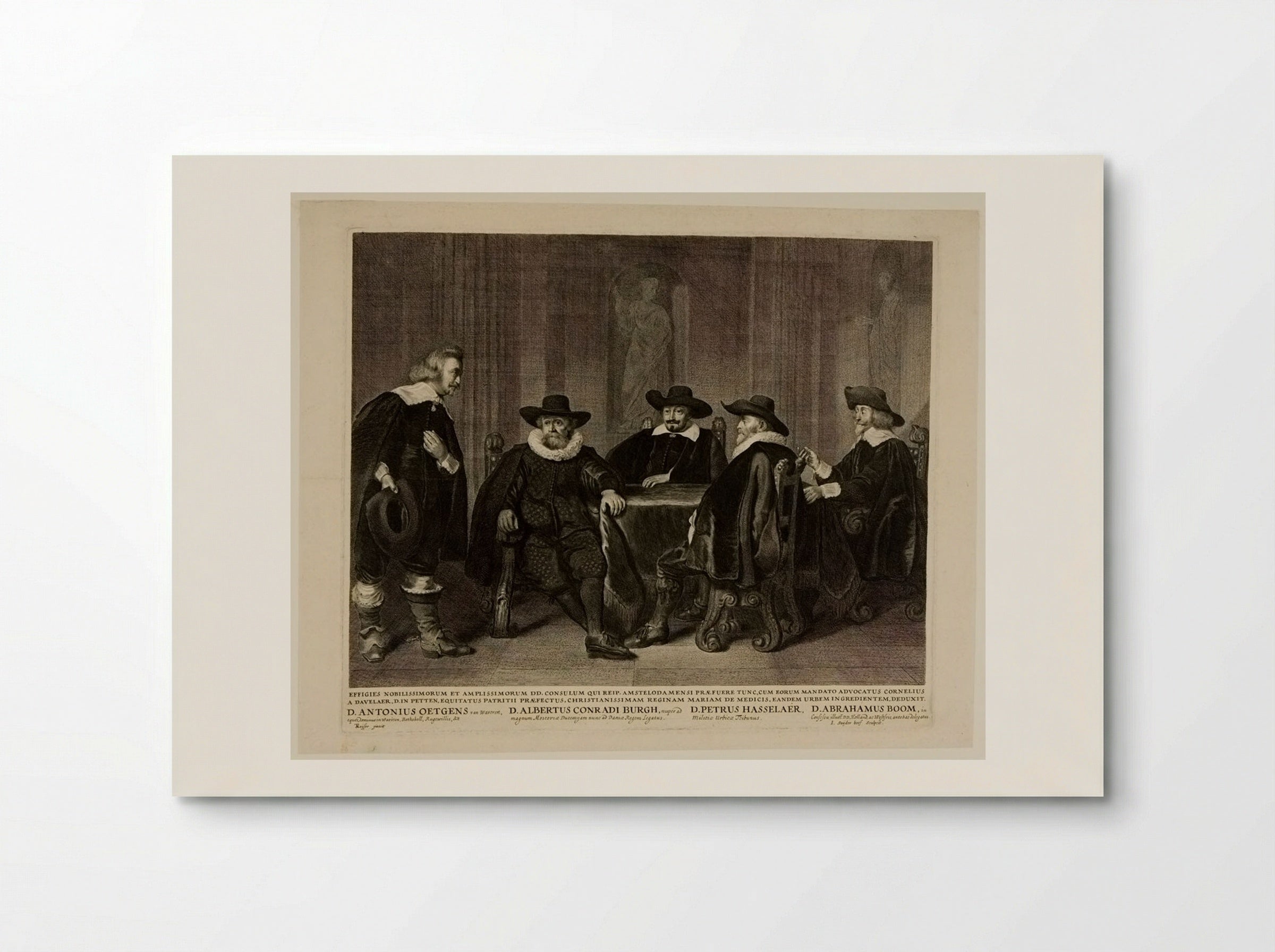Four Burgomasters of Amsterdam Awaiting the Arrival of Marie de' Medici - Jonas Suyderhoef - Poster