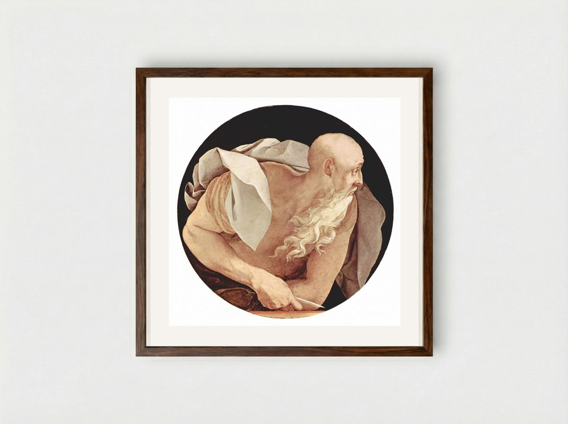 Four Evangelists: Saint John - Jacopo Pontormo - Framed Print Dark Wood