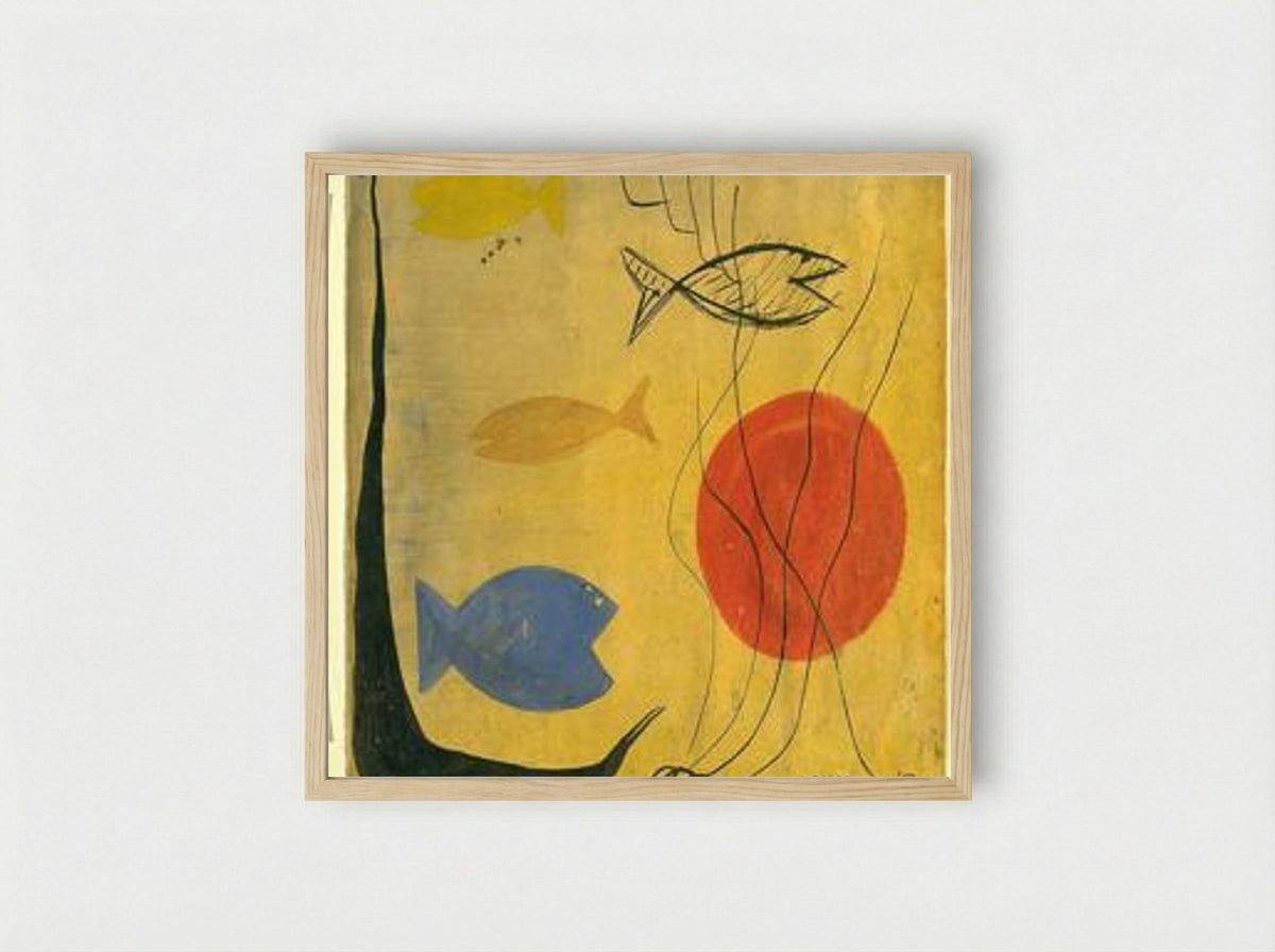 Four Fish in Water - Alexander Calder - Framed Print Wood