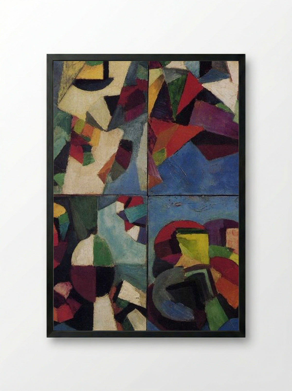 Four Part Synchromy, Number 7 - Morgan Russell - Framed Print Black