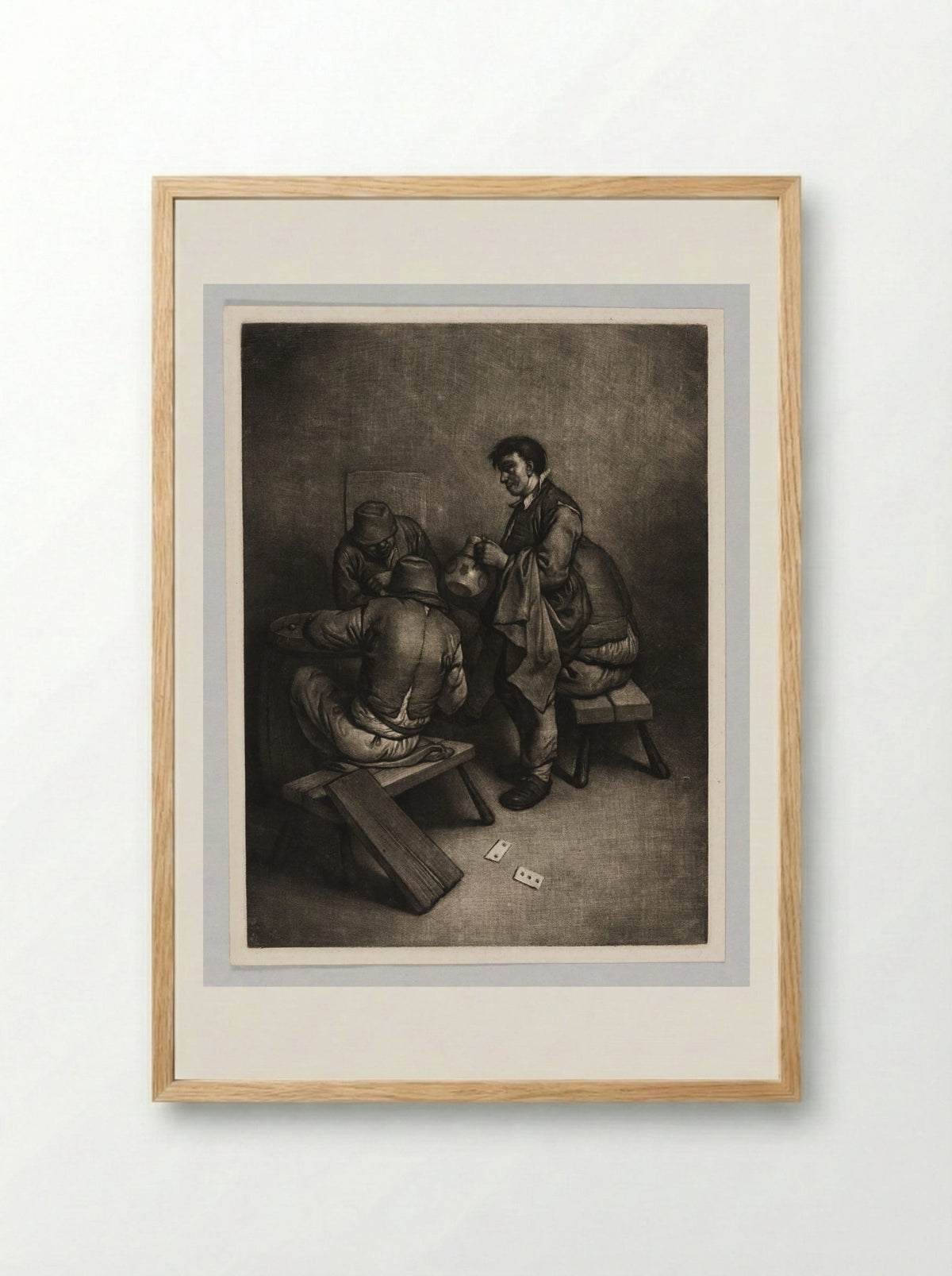 Four Peasants at an Inn - Wallerant Vaillant - Framed Print Wood